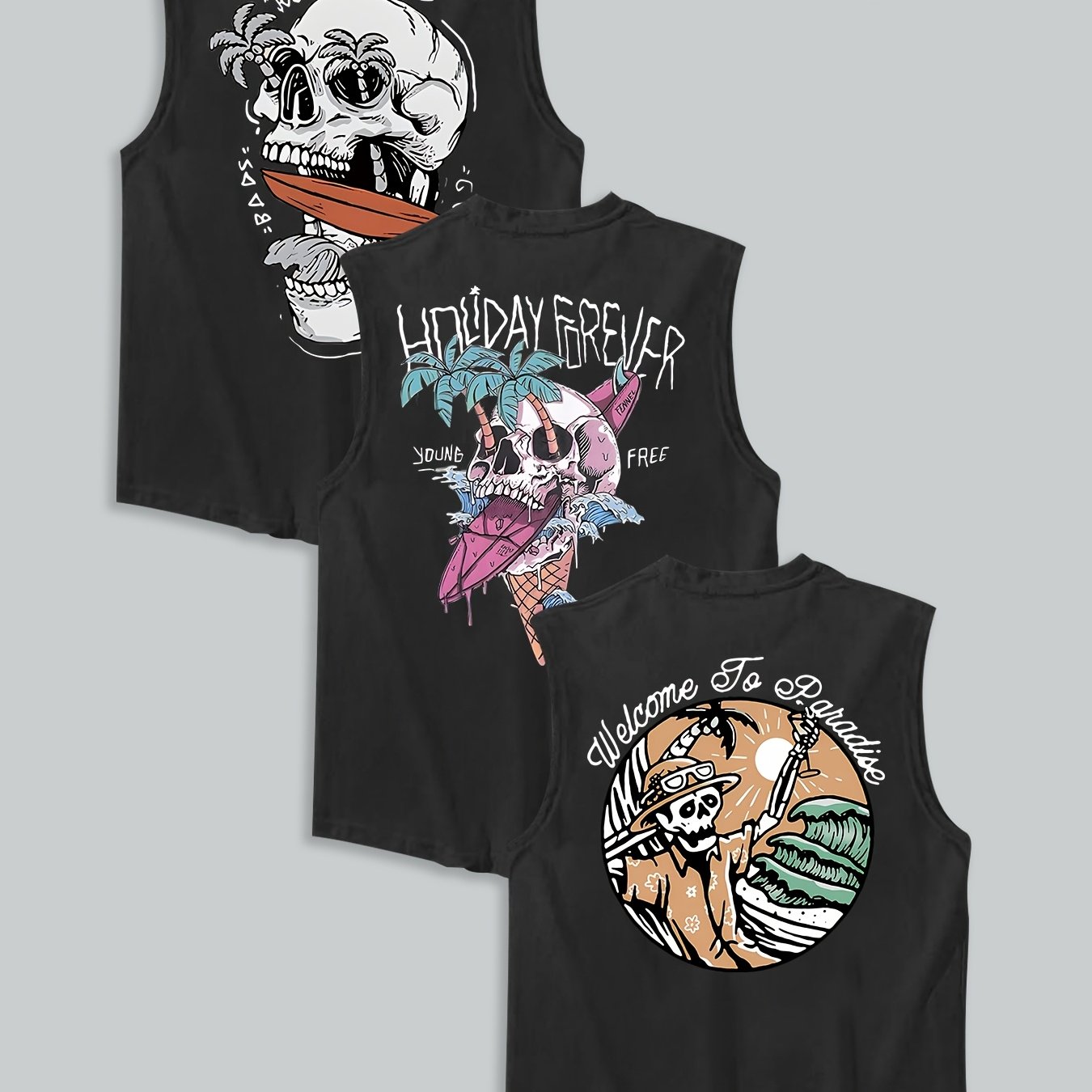 TEMU 3pcs Set Men's Casual Sports Tank Tops