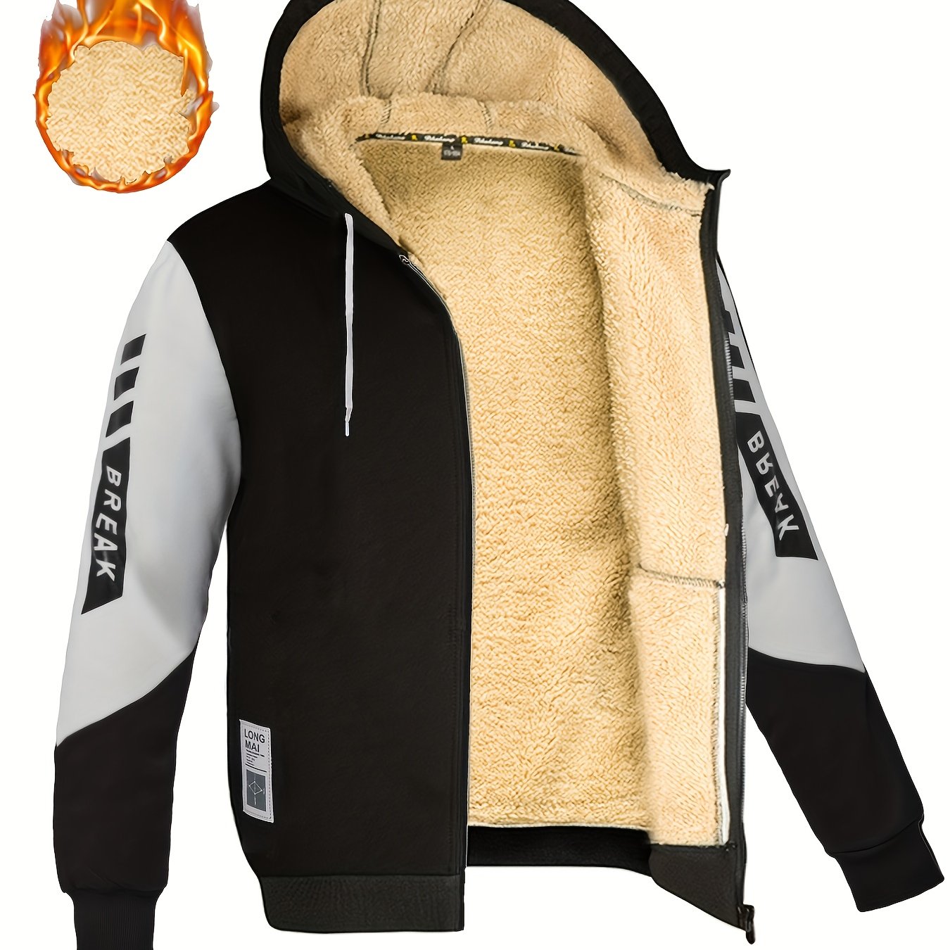 E-shop Lässiger warmer Samt-Kapuzenpullover mit Reißverschluss für Herren, geeignet für Herbst Winter