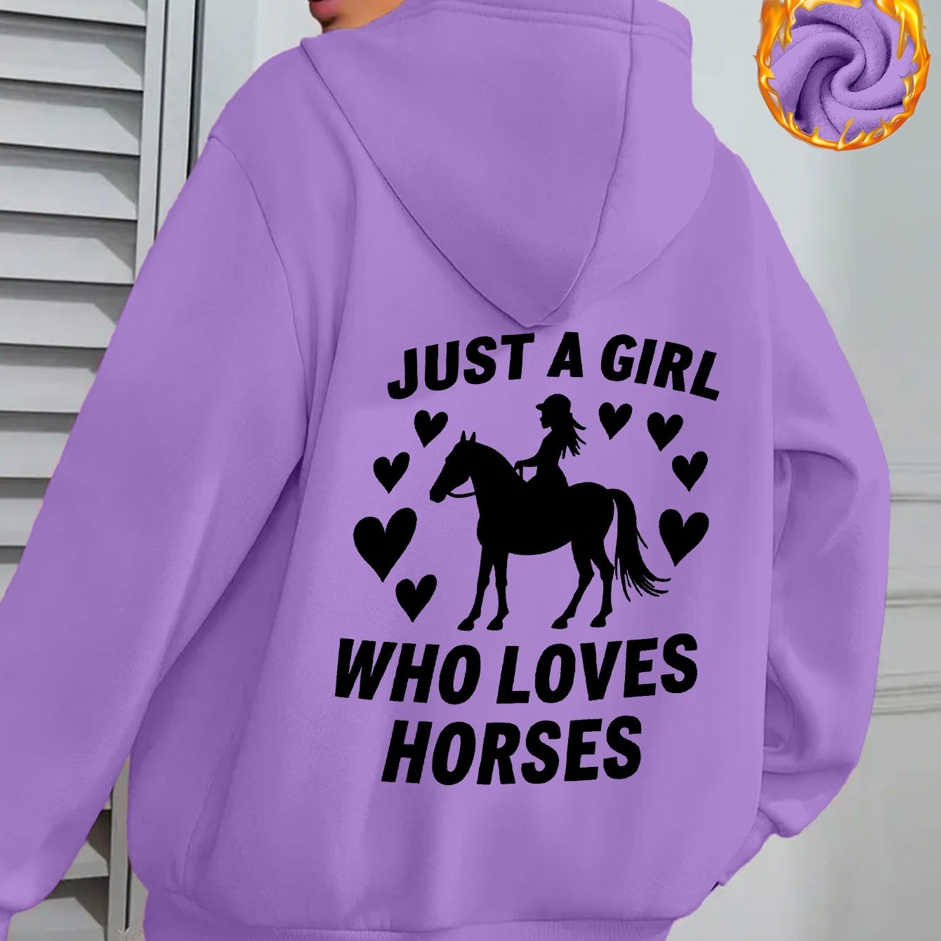 TEMU Fashionable Casual Sports Hoodie For Women With A Printed Design On The Back