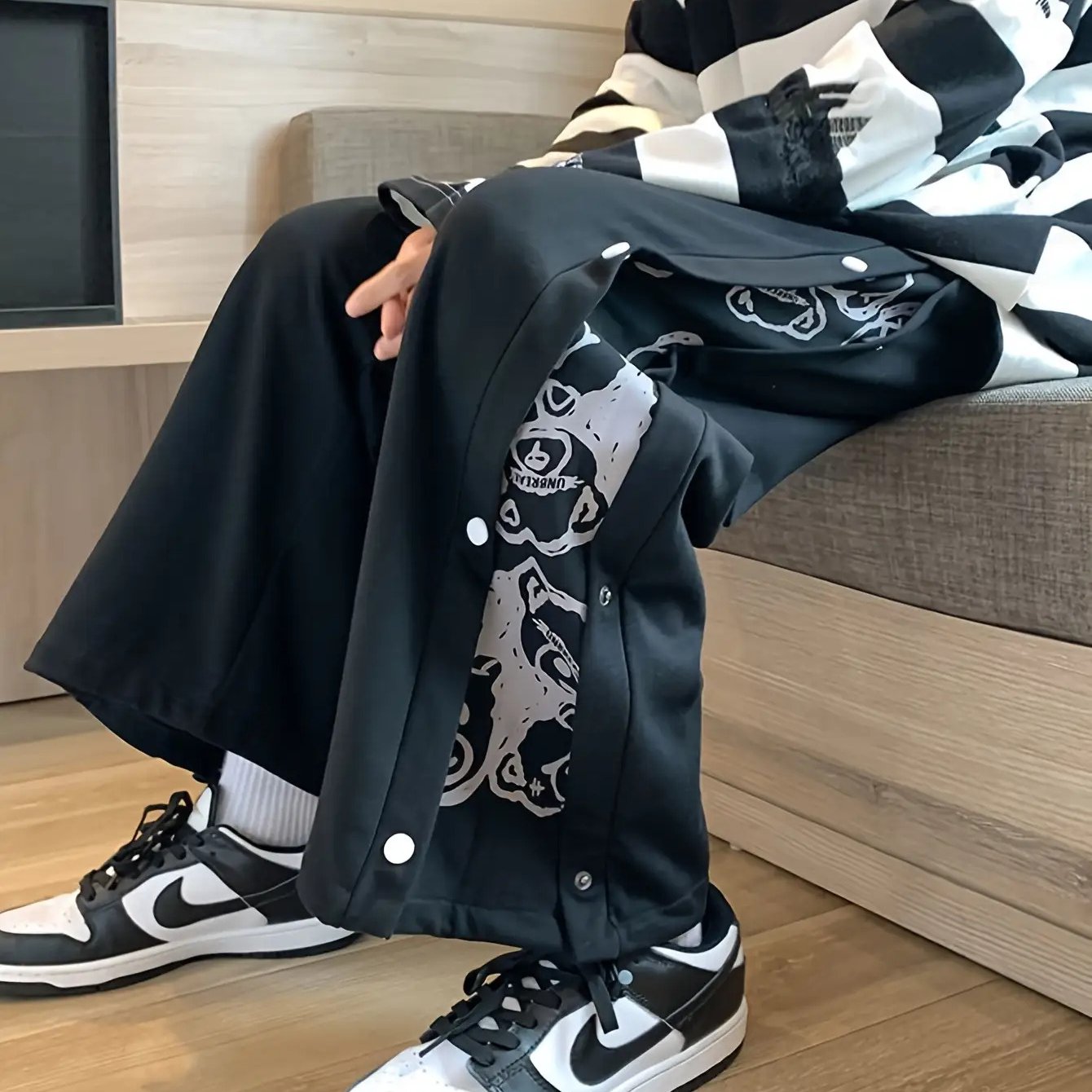 TEMU メンズ ストレートレッグ スウェットパンツ ボタンディテール付き - 通気性、快適、 - ジム、カジュアル、レジャーウェアに最適 - ギフトにも