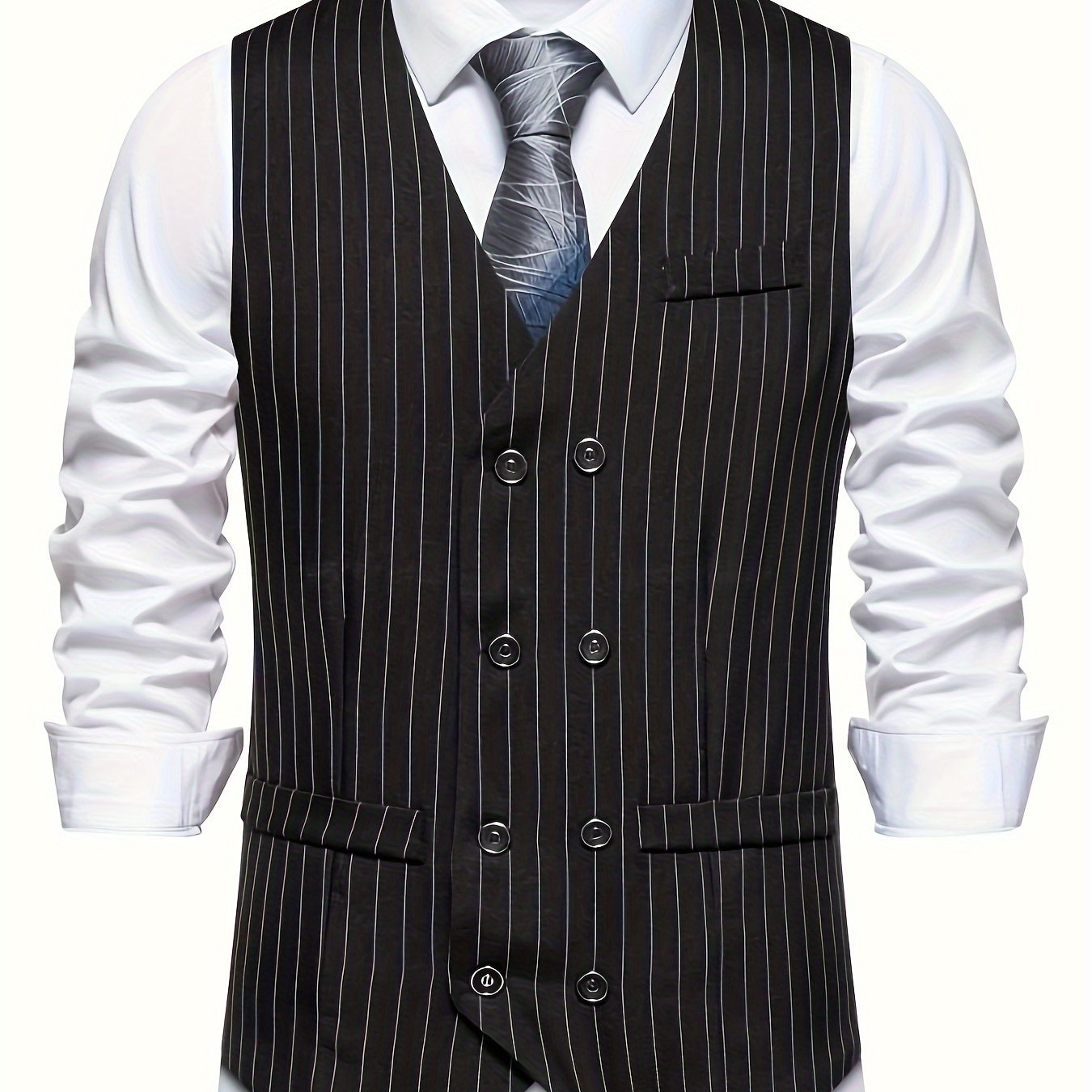 E-shop Frühling/Herbst Neues Herren Vintage Doppelreißverschluss Revers Weste, Freizeit Anzug Weste Freizeit Weste