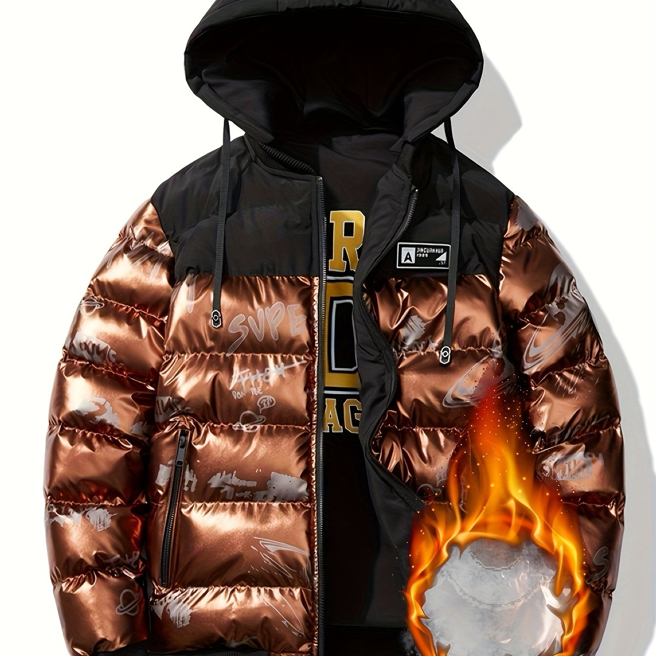 Image of 2025 Men's Winter Thickened Warm Padded Jacket With Removable Hood