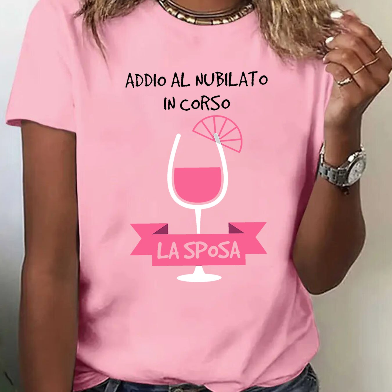TEMU Women's Crew Neck T Shirt " " Graphic Tee Cocktail Bachelorette Tops For Women Comfortable Casual Attire