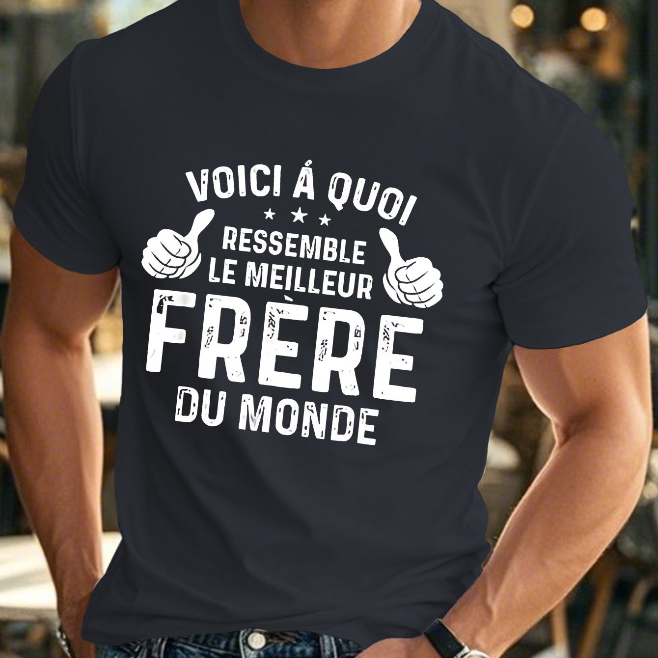 TEMU Fun French Men's Short Sleeve T-shirt Summer T-shirt Top