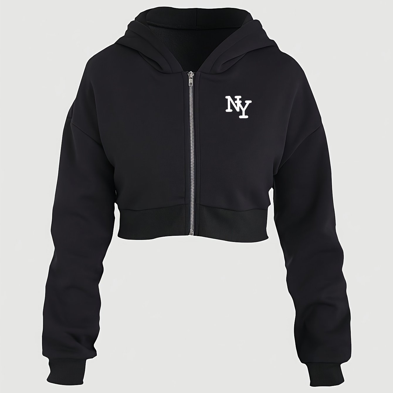 TEMU Pull à Capuche Zippé Court pour Femme