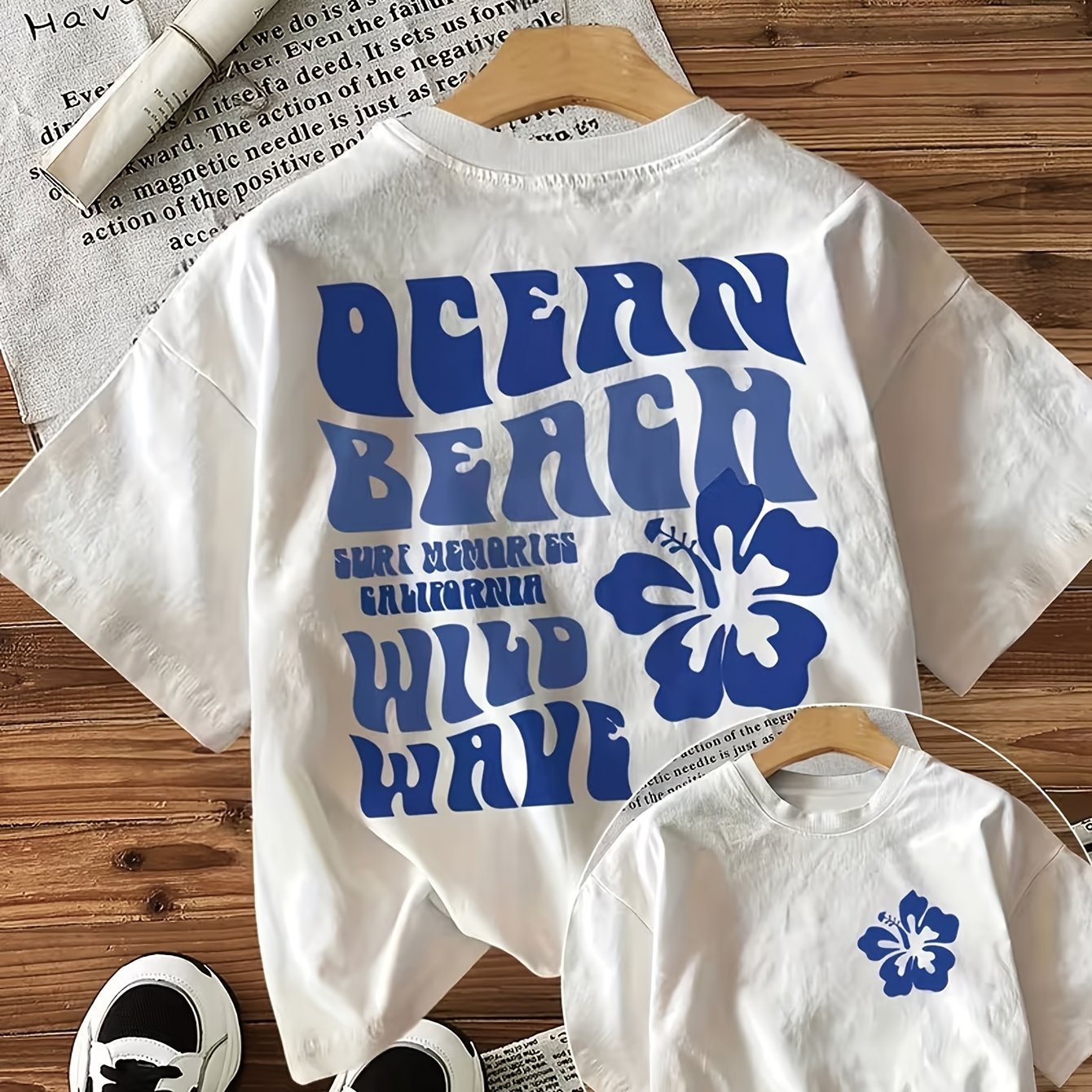 TEMU T-shirt à Imprimé , Haut Décontracté à Manches Courtes et Col Rond, Idéal pour l'Été et , Vêtement pour Femme