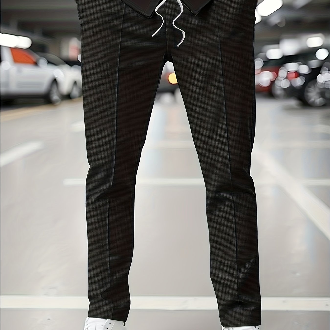 E-shop Waffel Sport Hose Herren Herbst Winter Stil Einfarbig Lässige Sportliche Lange Hosen Herren Kordelzug Lässige Hosen