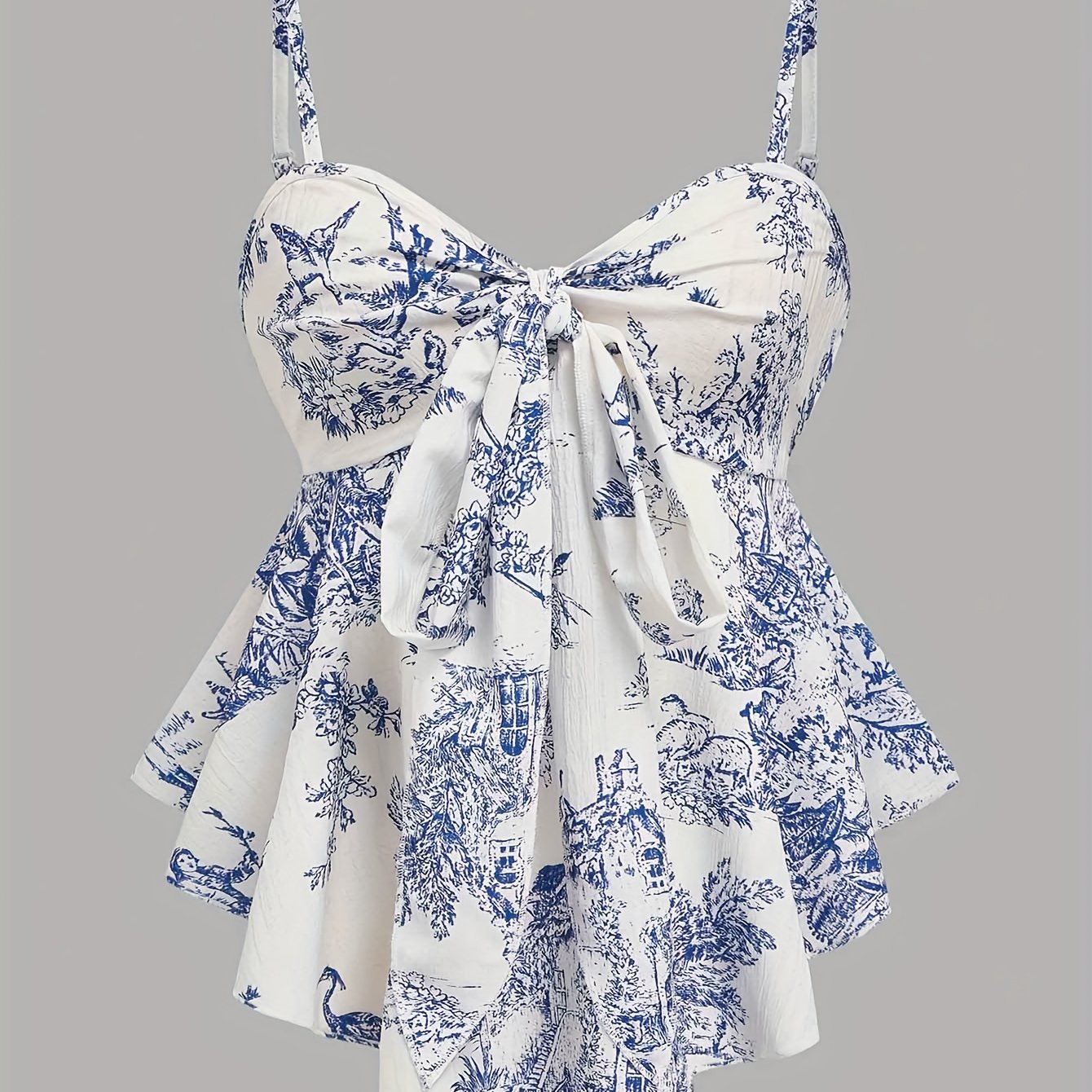 E-shop Sommer Vintage Elegantes Weißes -Front-Träger-Top, Ideal für Urlaub, Pendeln , Trägerloses Camisole-Shirt