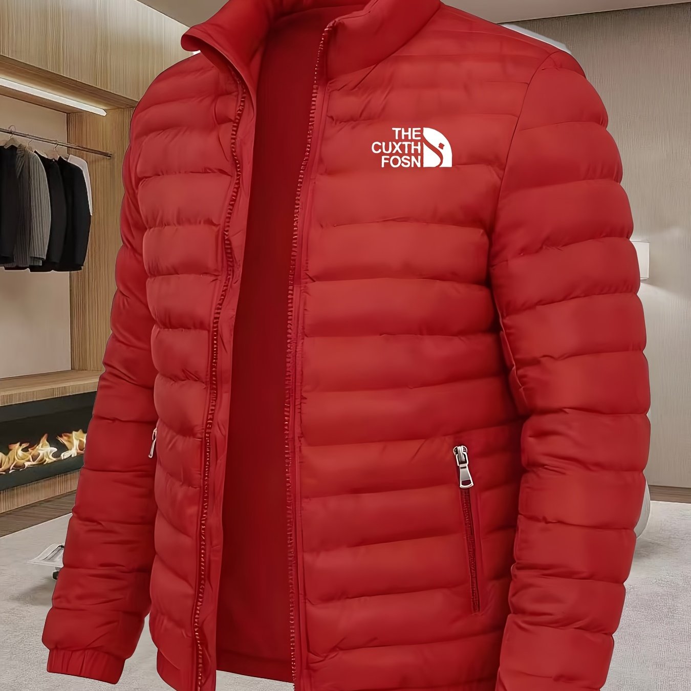 TEMU Men's Winter Lightweight Stylish Padded For Outdoor Sports, Mountaineering, Casual Wear, Simple, Fashionable, Warm, And Comfortable