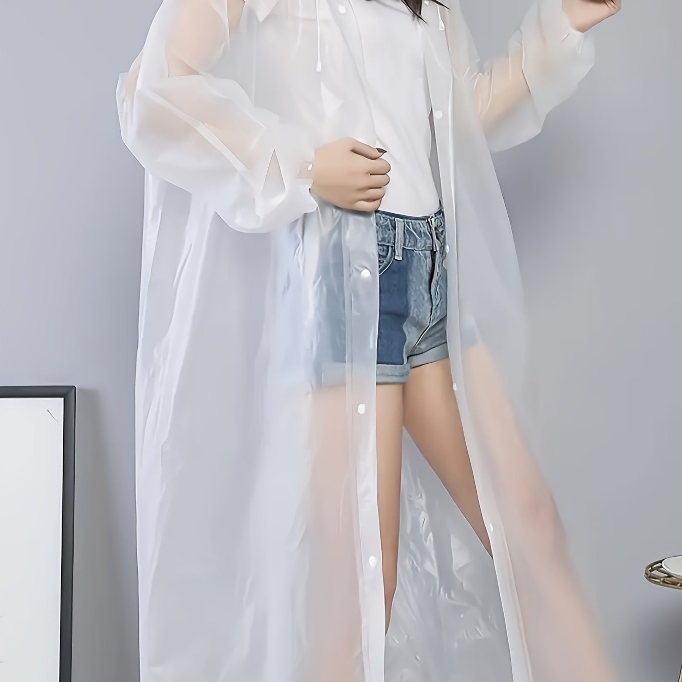 Image of A Single Adult Raincoat, Windproof And Made Of Eva, A Full-body Raincoat Suitable For Travel, Outdoor Cycling, Portable Raincoat, Hiking, And A Convenient Adult Women's Raincoat