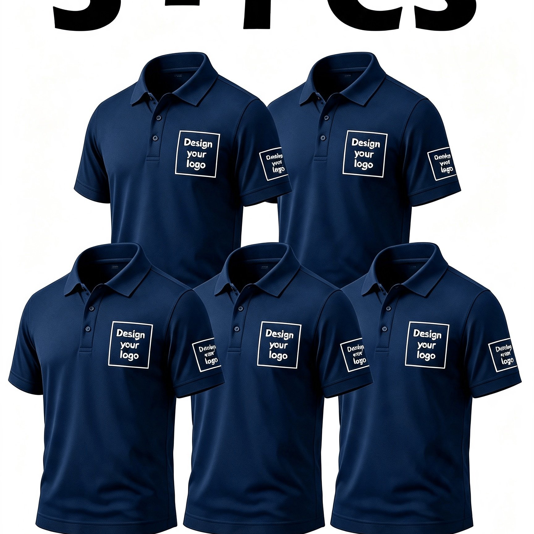 TEMU 5pcs Set 2026 's Shirt, Supports Customization Areas: Left Chest, Left Sleeve, And Back. Suitable For Use As Corporate Uniforms, Suitable For