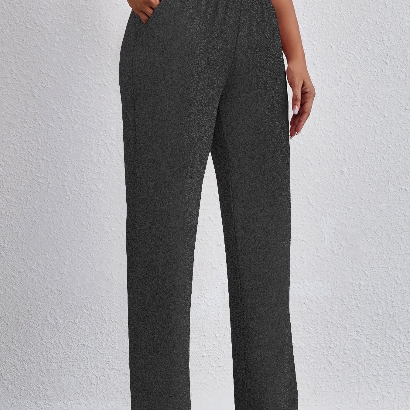 E-shop Plus Size - Mode Damen Plus Size Einfarbige High-Waist Hose mit , Lässig für den , Bequem, Weiches Stretch, Vielseitige Empfehlung, Shopping,