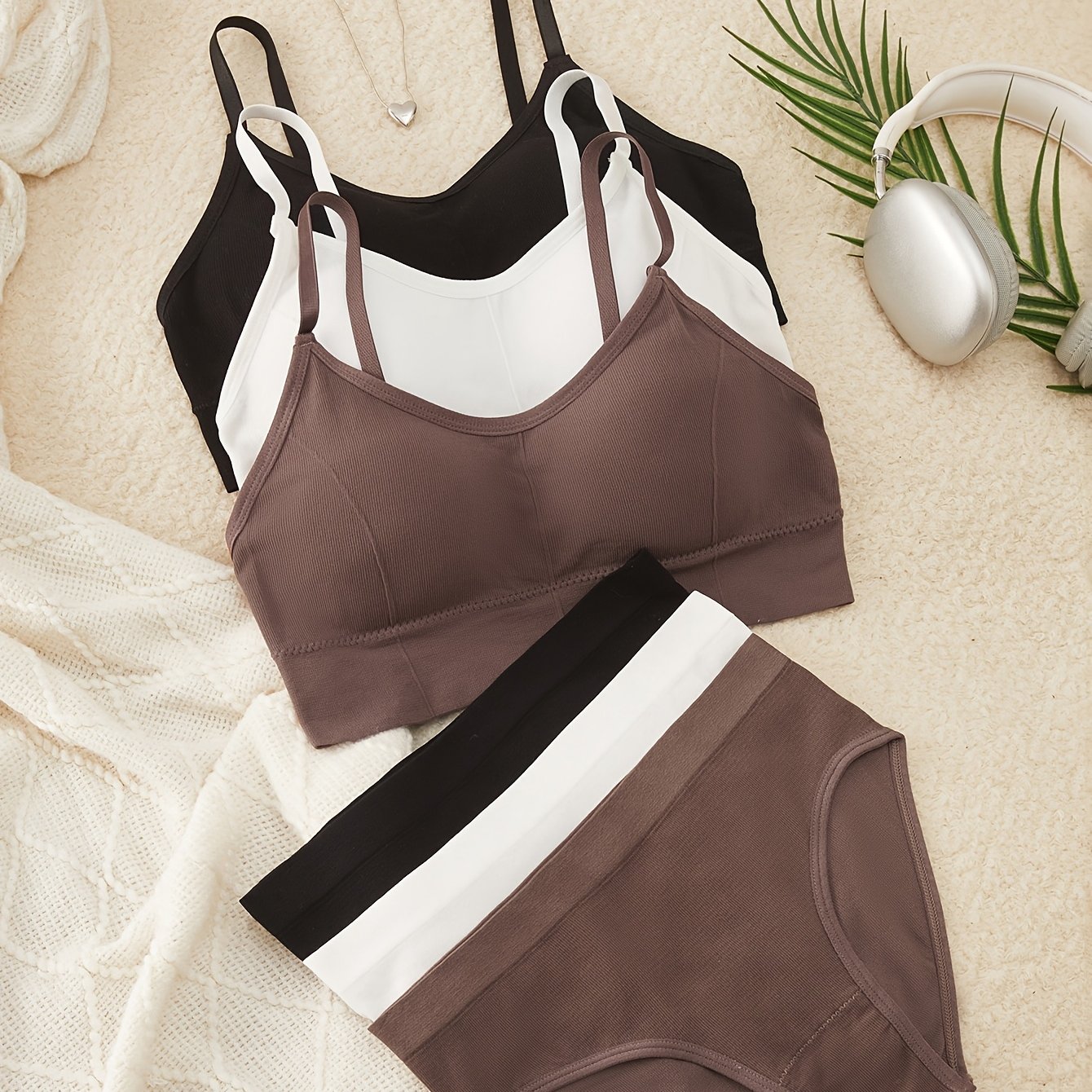 TEMU Ensemble de soutien-gorge en dentelle couleurs, 6 pièces