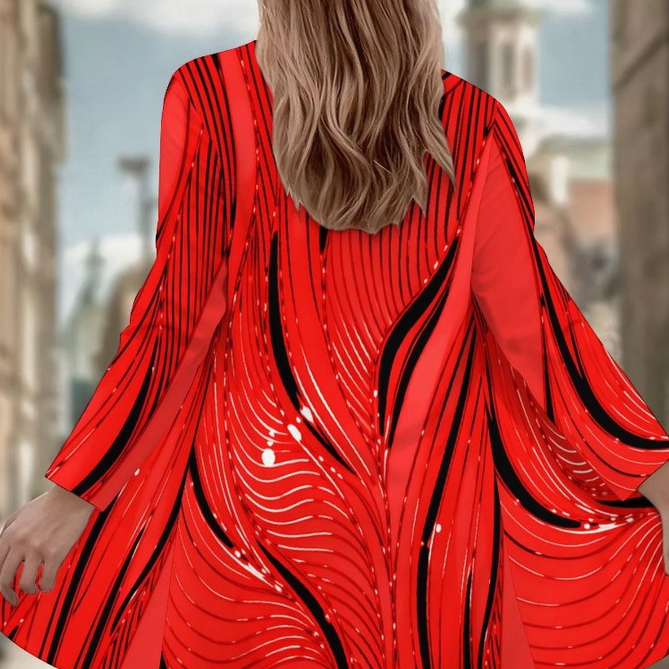 Plus Size - Plus Size - Spring And Autumn Large Size Women's Casual Pullover Coat Long Sleeve Loose Versatile Top Print Design For Daily Light Outerwear