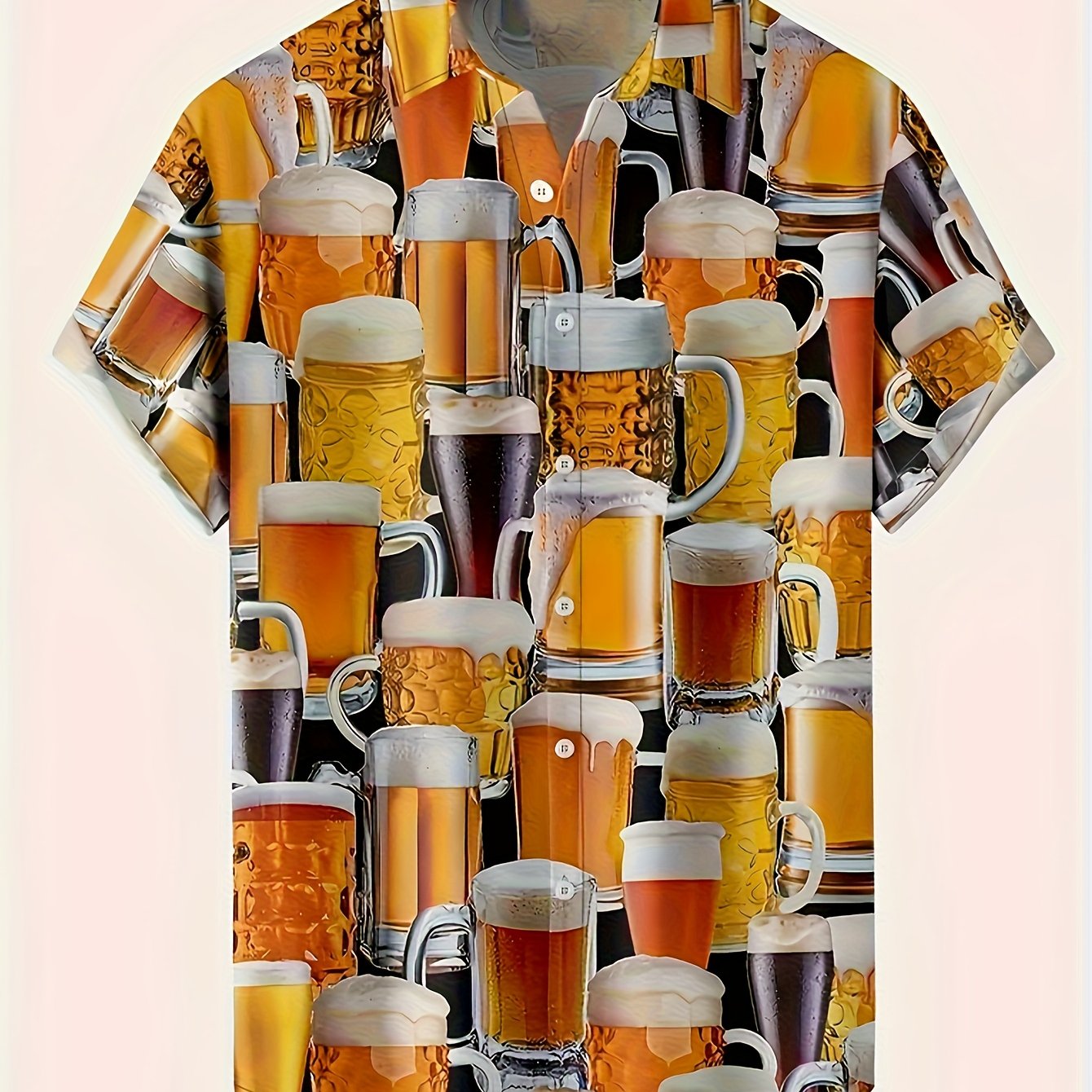 TEMU Men's Spring And Summer Beer Shirt T-shirt Outdoor Casual Shirt