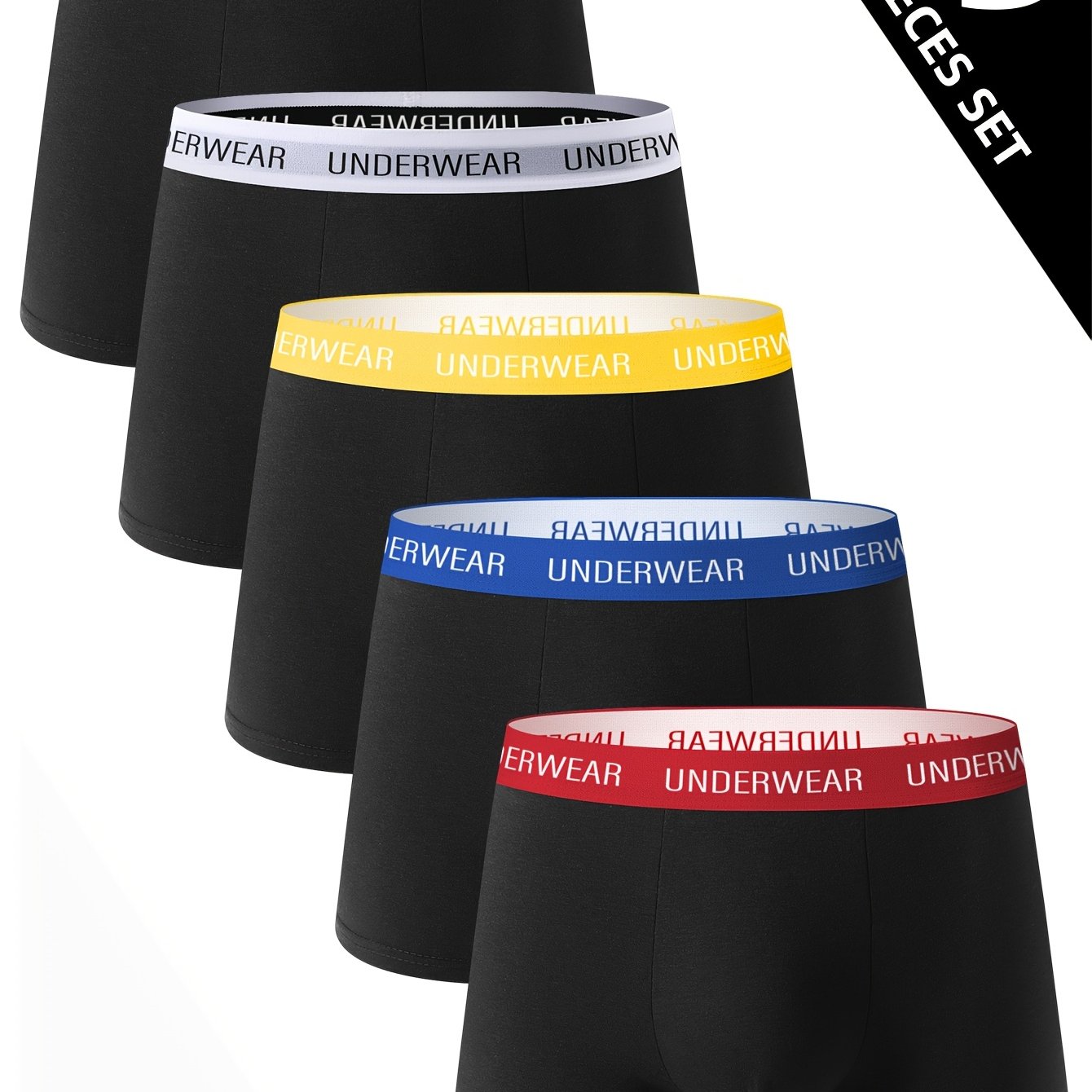 TEMU 5 Calzoncillos Bóxer para Hombre Suaves Cómodos Clásicos Modernos Calzoncillos Deportivos Casuales de Moda para Hombre