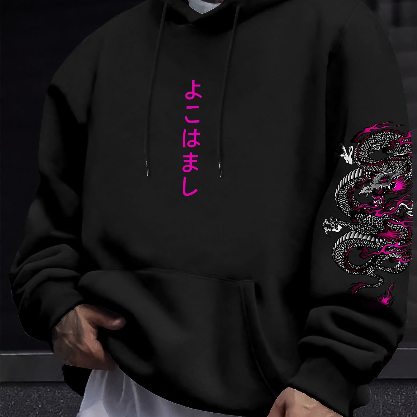 TEMU Sudadera con Capucha de Moda Vintage Japonesa para Hombres, Ideal para y Otoño, tejido y para a día, de moda, versátil, ideal para a día