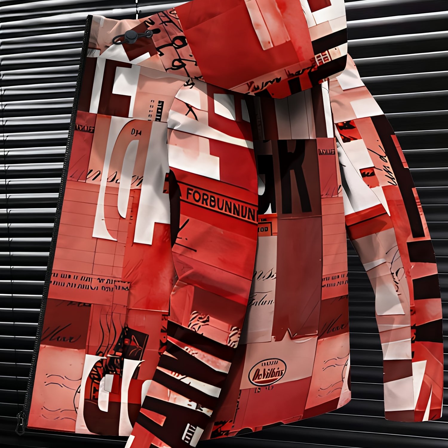 Geometric Windbreaker Jacket, Windproof And Warm, Easily Autumn And Winter Street Style '10-24-1