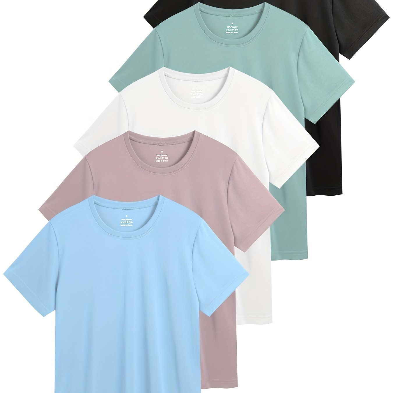 TEMU 5pcs Of Women's Casual Short Sleeved Breathable Quick Drying S T-shirt, Basketball Outdoor T-shirt