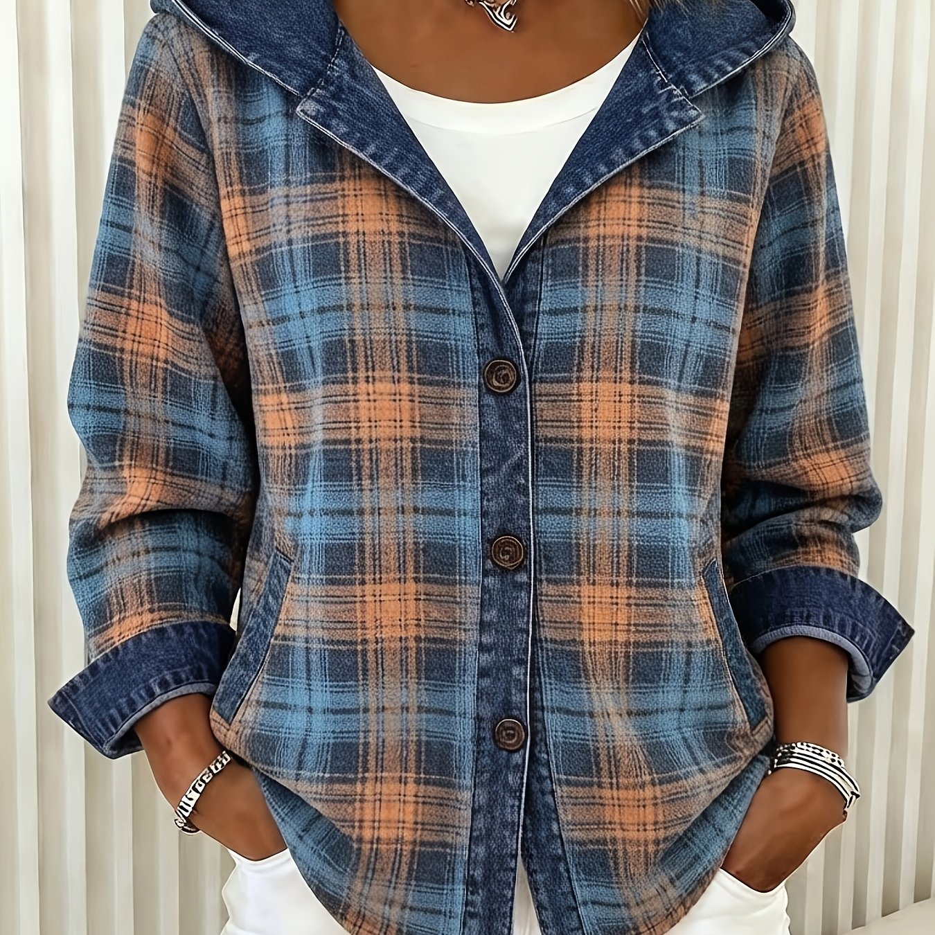 Women's Spring/summer Casual Elegant Washed Colorful Hooded Jacket Shirt Zllz