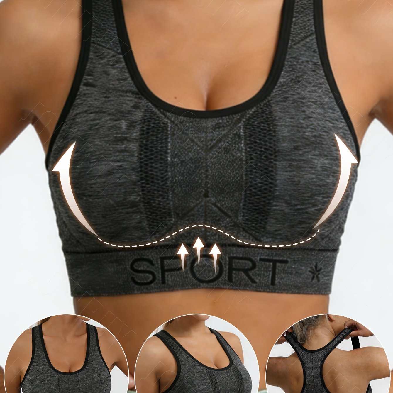 Image of Joinbuy Women's Wireless Sports Bra Suitable For Sports, Running, Yoga & Gym - Full-coverage Lift & Soft Support, Seamless Non-padded Bra Top, Opaque Contouring Back For Daily Wear, Fitness & Lingerie