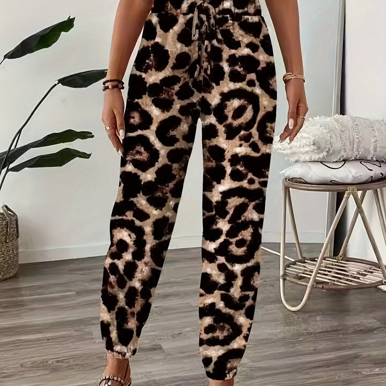 Women's Leopard Print Jogger Pants