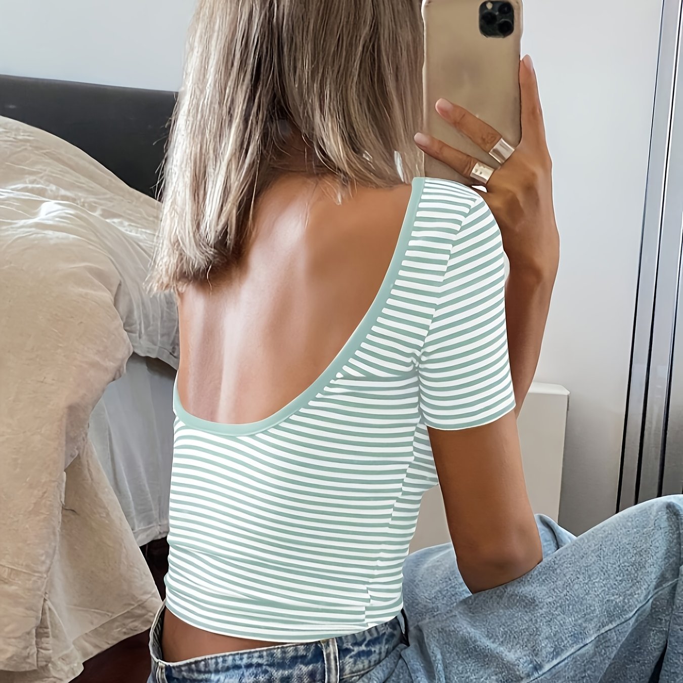 Backless Striped Top