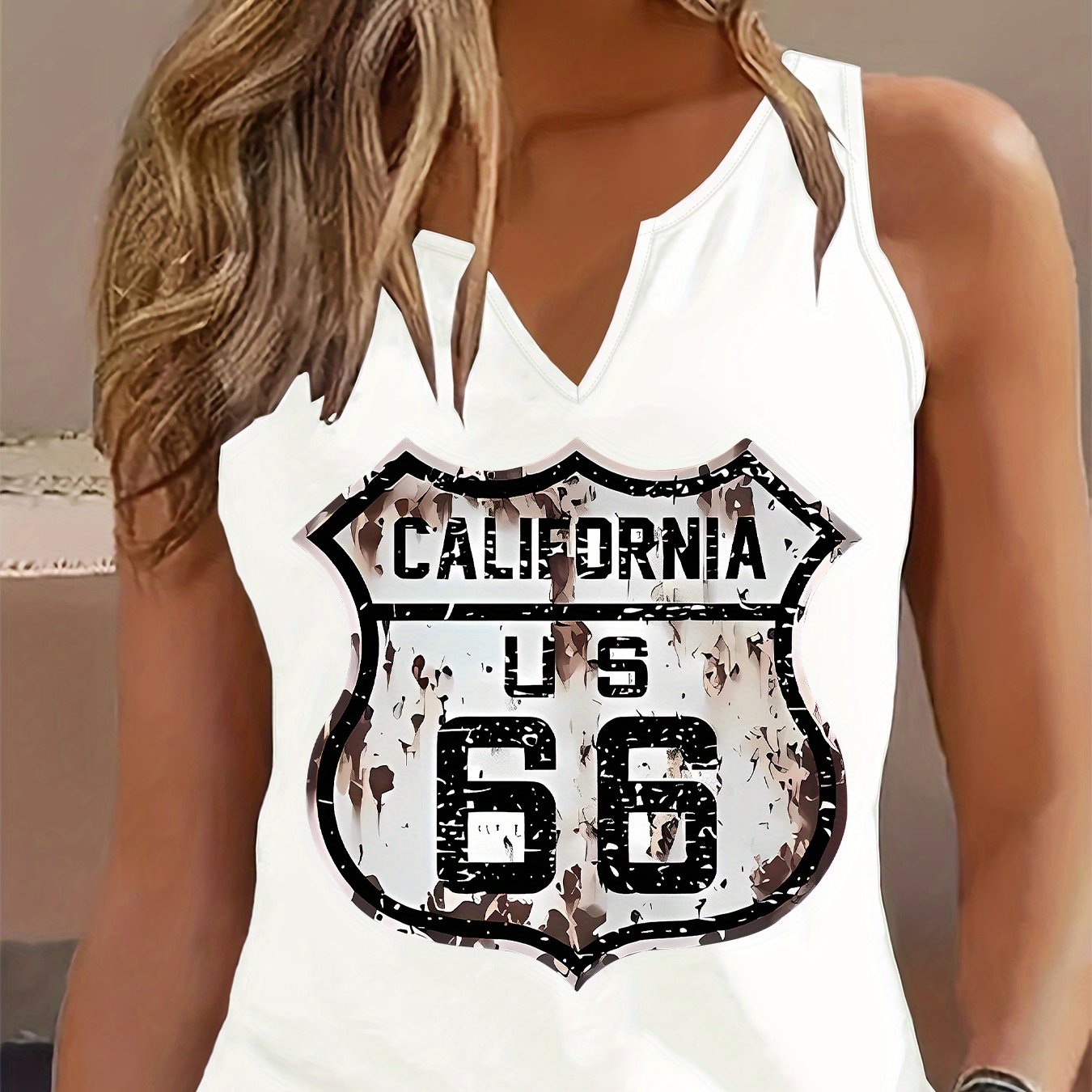 TEMU Graphic Print Tank Top, Sleeveless Casual Top For Summer And Spring, Women's Clothing