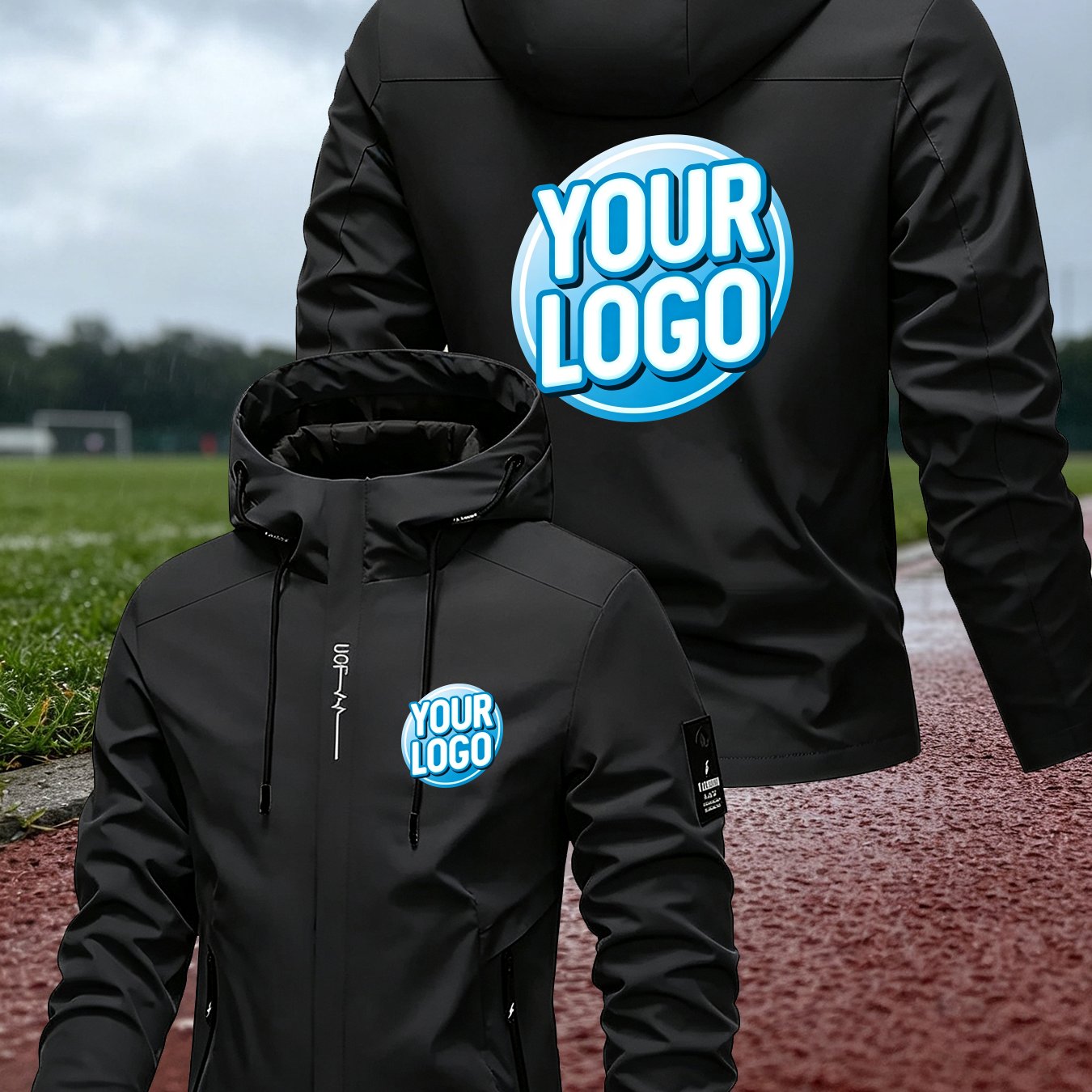 TEMU Outdoor Jacket, Zippered Pockets, Custom Logo, Pattern Printing, Vibrant And Fade-resistant Pattern Colors