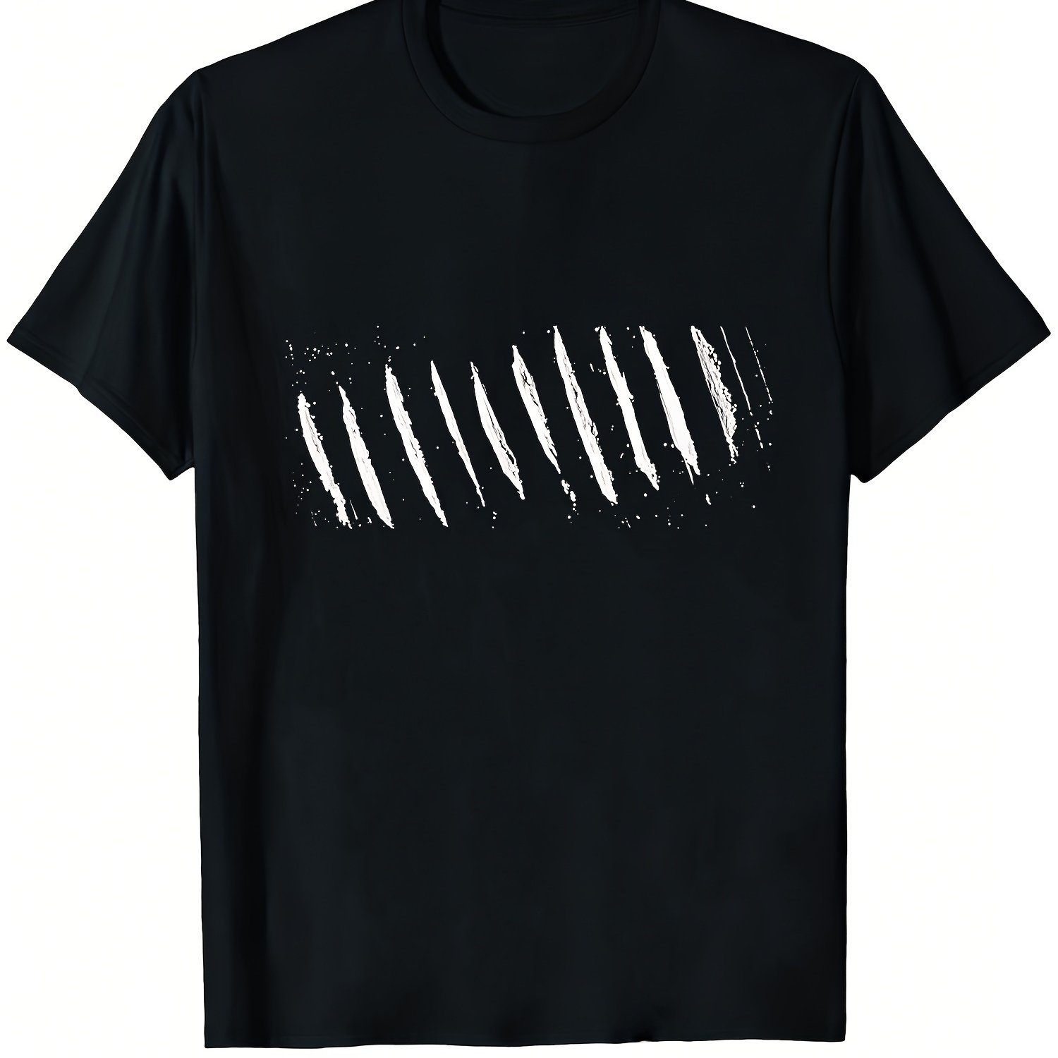 Coxlin Men's T-shirt- Humorous Drug-themed Slogans& Father's Day, Vertical Stripes Print, Casual Short-sleeve Round Neck Tee Suitable For Parties, Summer Outfits, Gift For