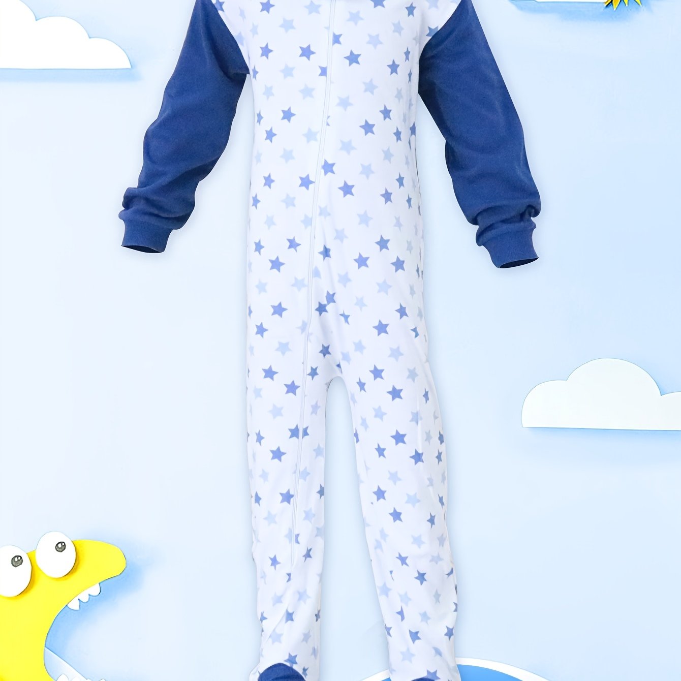 Image of Long Sleeve 1pc Rompers Children Clothes For About Years Old Big Boys Girls Star Pattern Clothing