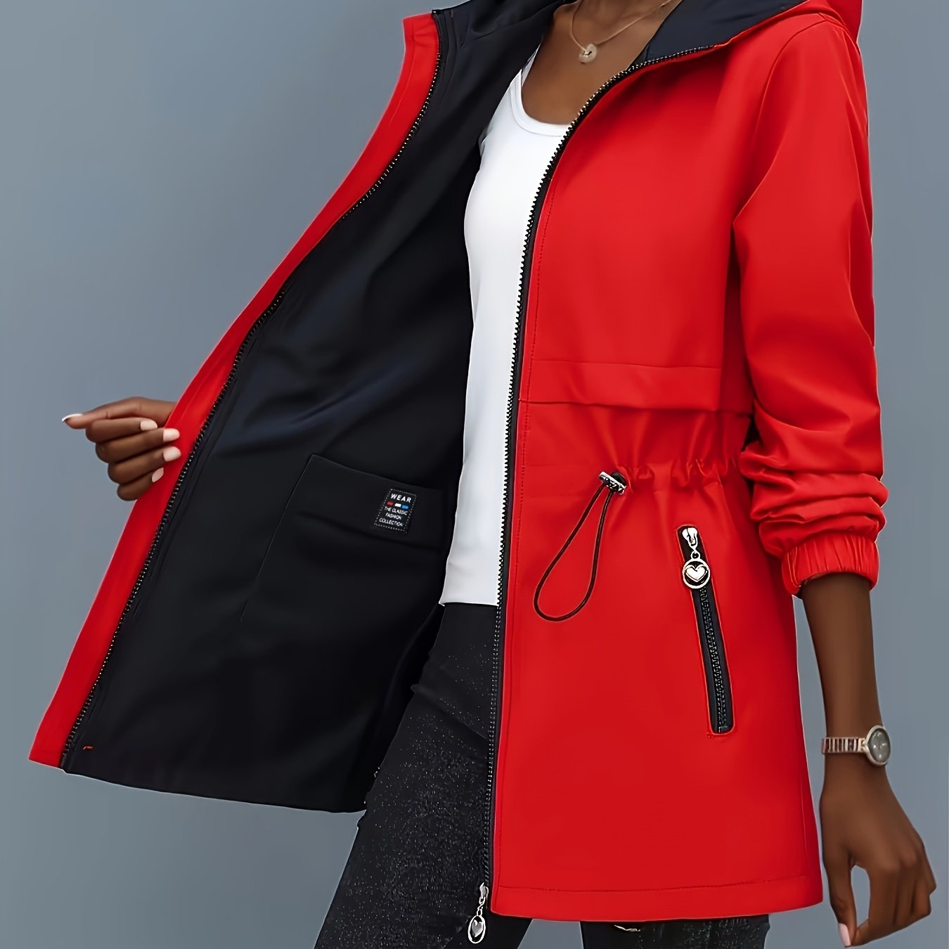 TEMU Plus Size, Plus Size Women's Reversible Spring/autumn Outerwear Jacket