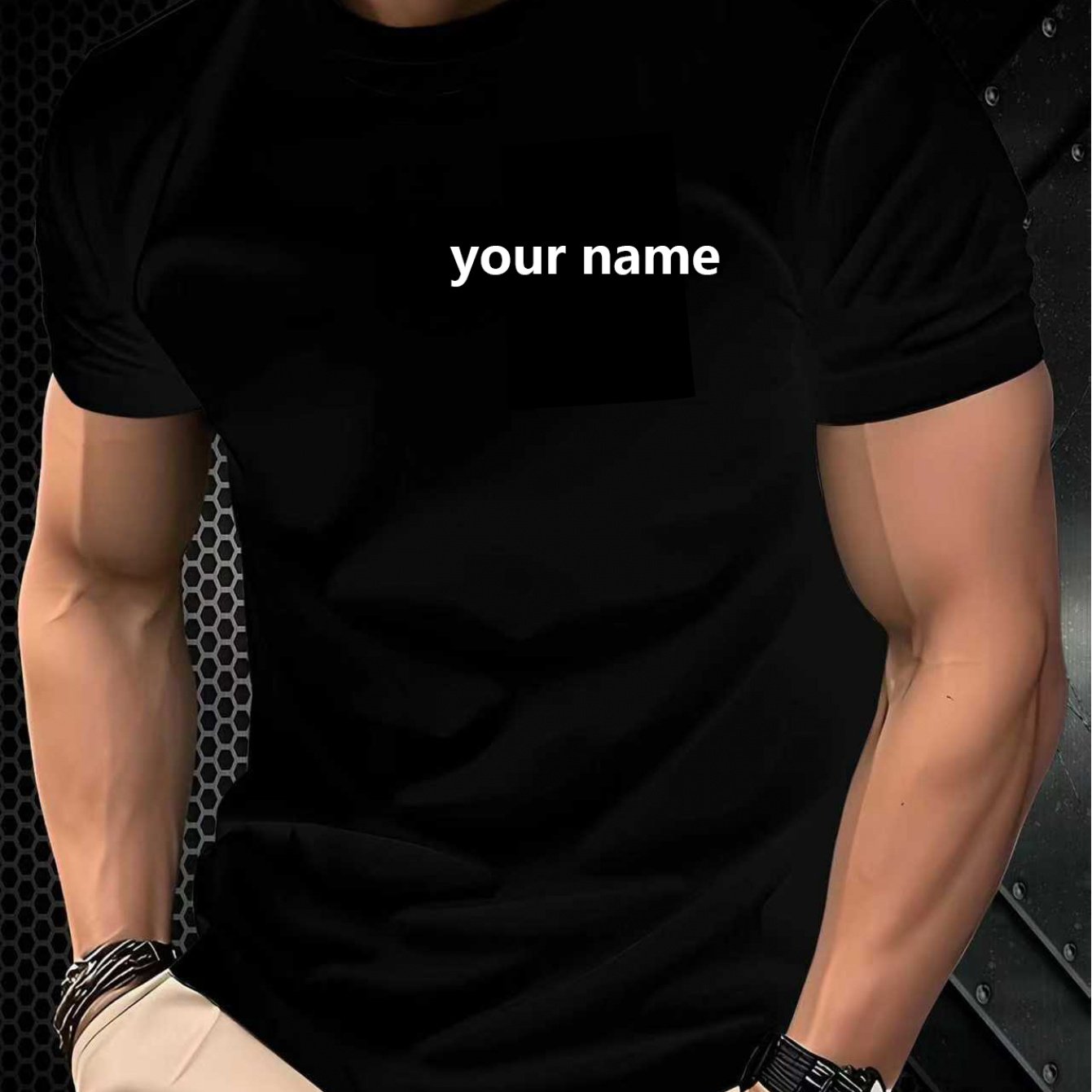 TEMU Custom Men's Minimalist Printed Short-sleeve T-shirt For Daily Fitness, Leisure, Running, And - Summer Men's Casual Crew Neck Short-sleeve Top