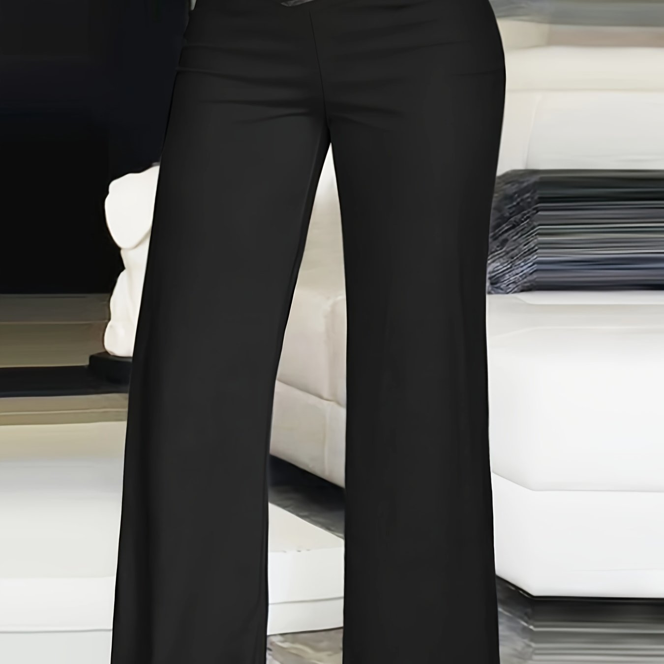 TEMU Plus Size - Plus Size - Stylish, Trousers For Women Suitable For Commuting , Summer, And Fall. , Feature Straight Legs, A V-shaped Waist, And Are Casual And
