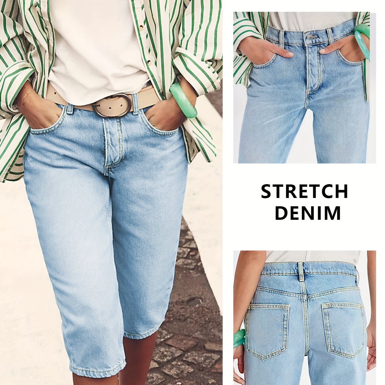 Image of M1171-new Women's Stretch Low-waist Jeans For Summer, Fashionable And Slim-fitting Denim Shorts, Versatile For Summer Beach Denim Shorts