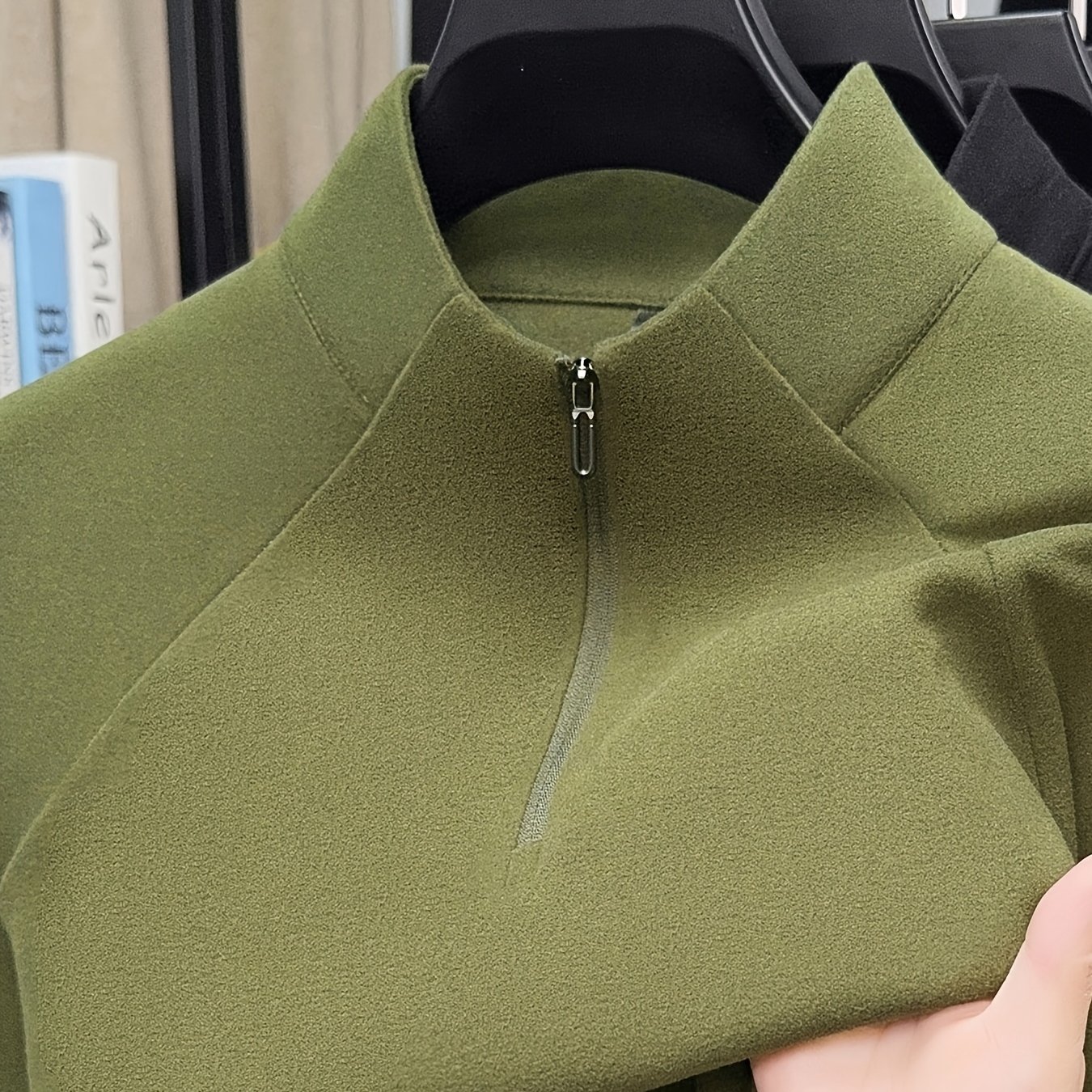 TEMU Fathers Day Gift For Men 2026 Early Spring New Half-zipper Solid Color Men's Sweatshirt, Easy And Comfortable Breathable, Daily Commute Casual