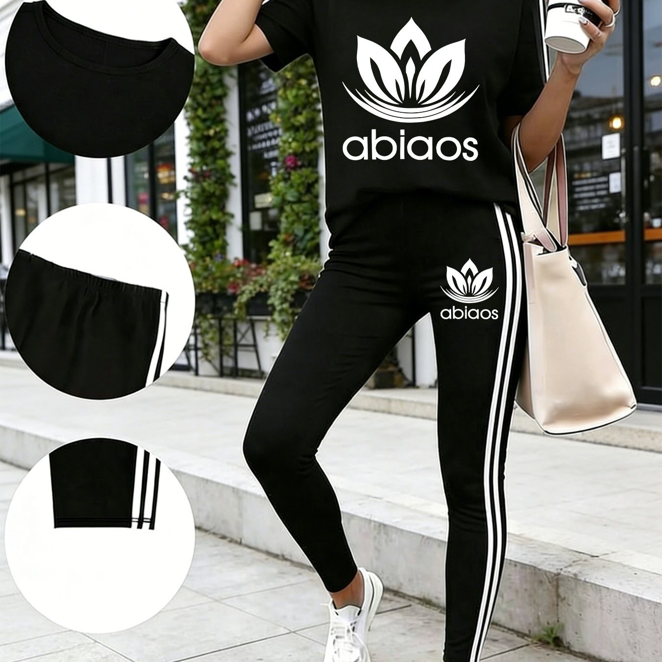 TEMU Women's 2pcs Suit- Outfit With Crew Neck T-shirt& Long Pants|- Wear, Casual Set| Machine Washable 2pcs Matching Ensemble(no )