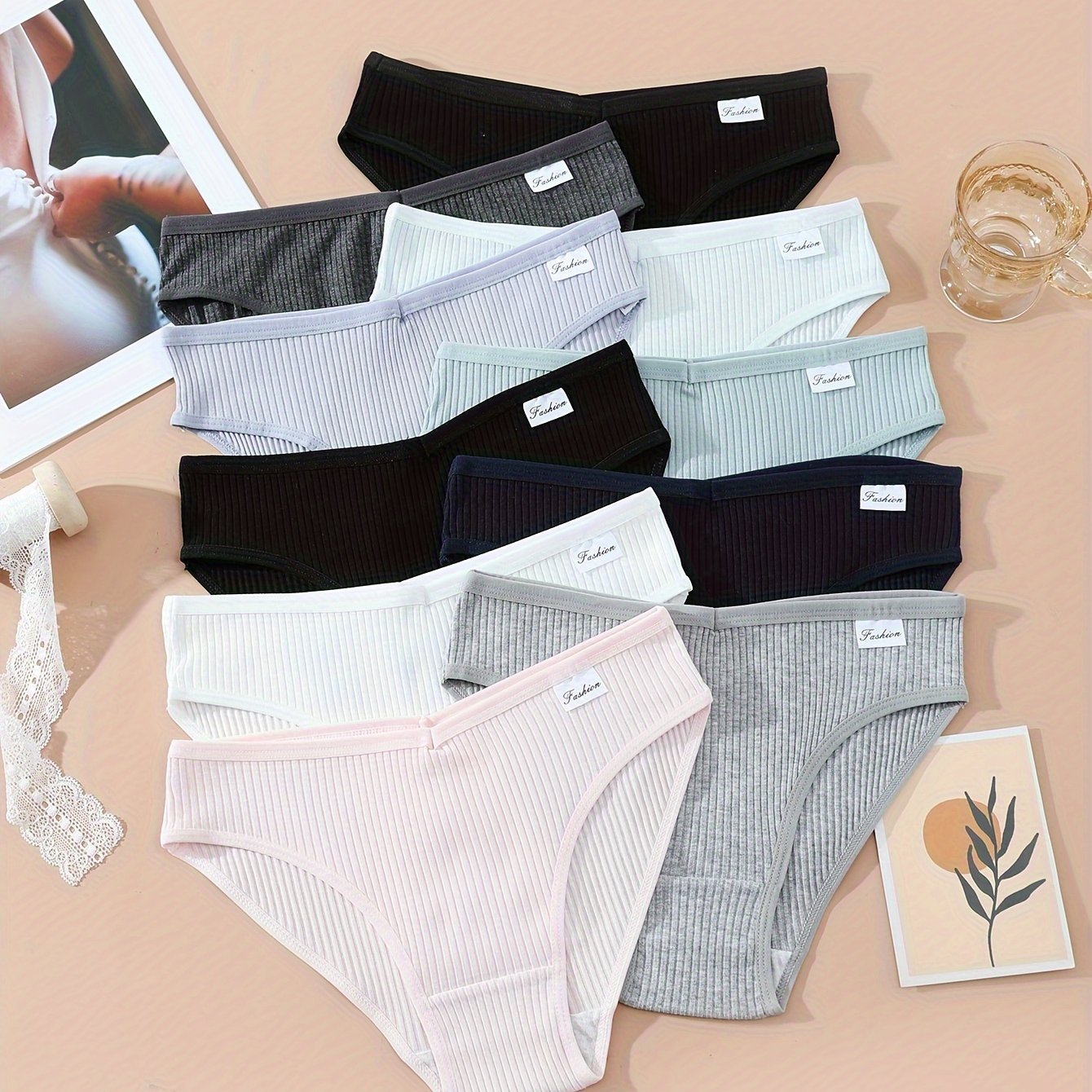 Image of 10-pack Sexy Women's Japanese-style Mid-waist Triangle Panties And, Pure Desire Style, Seamless, -lifting Underwear