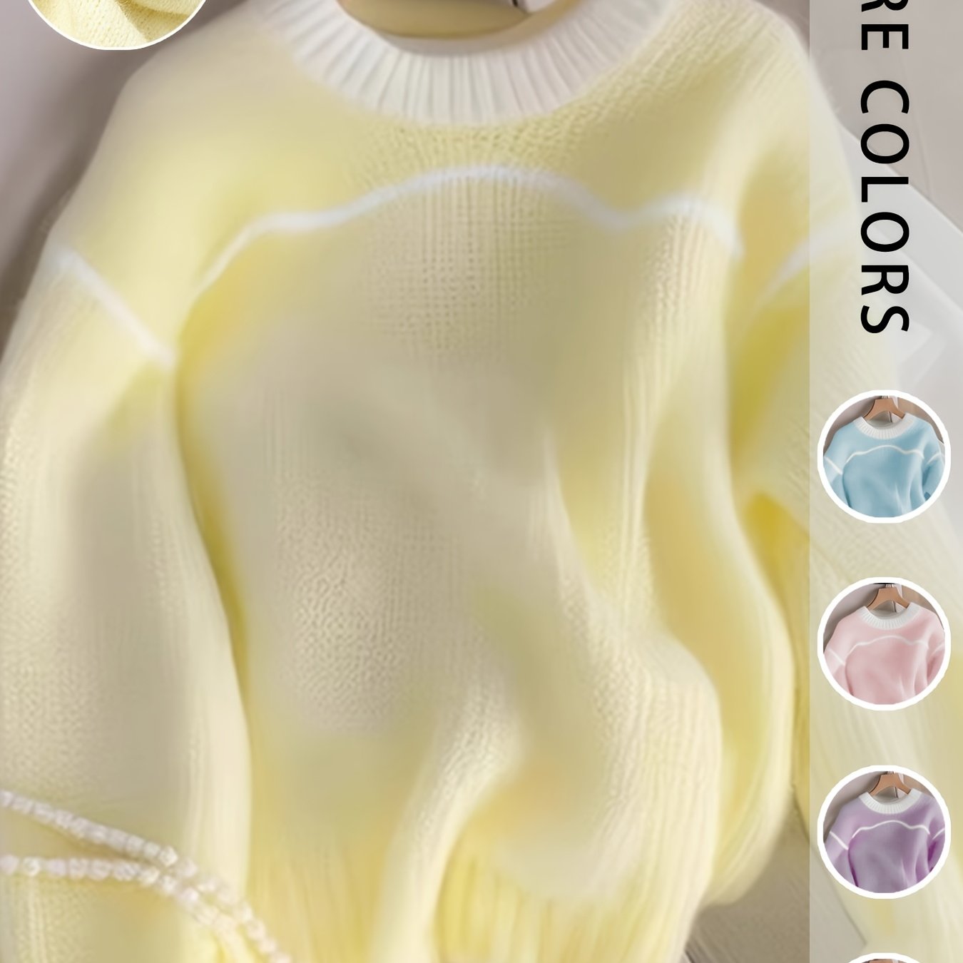 Image of Lemon Yellow Loose Long-sleeved Sweater Women's Autumn And Winter Korean Style Atmosphere Fashion Top [gavin]