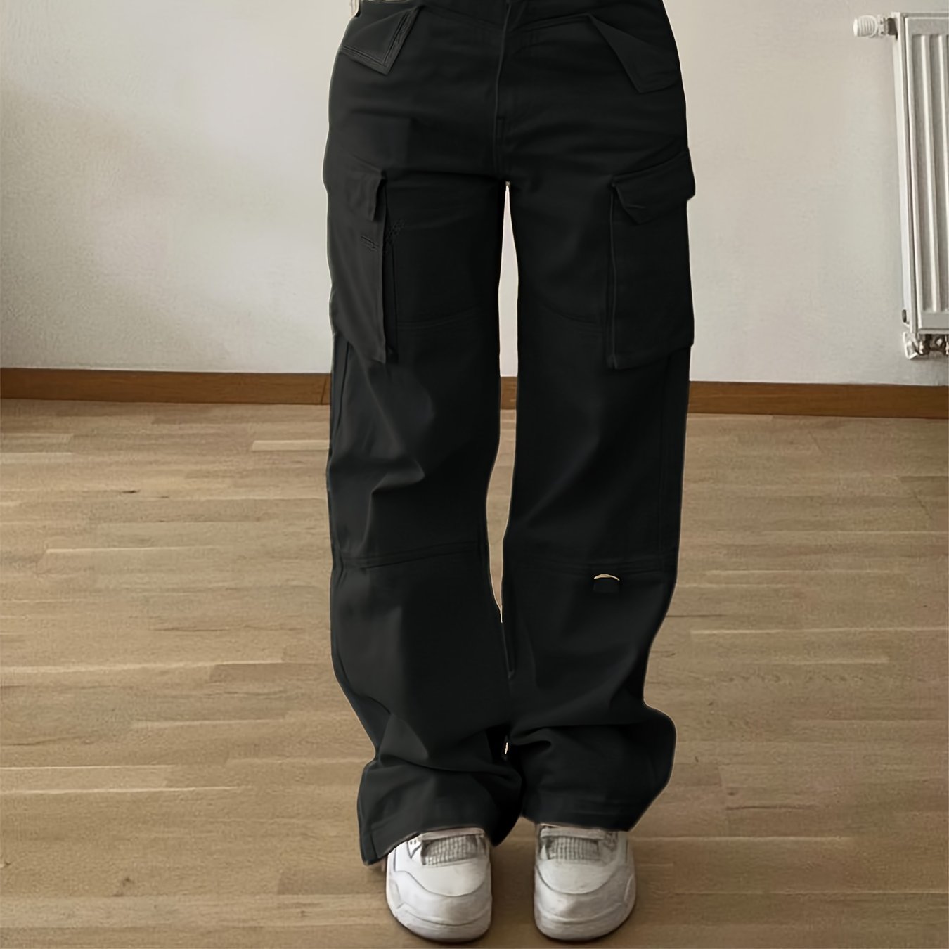 E-shop Designer Cargo-Hosen mit Klappentaschen, Elegante Damen-Casual-K2Y-Hosen in Unifarben, Damenhosen