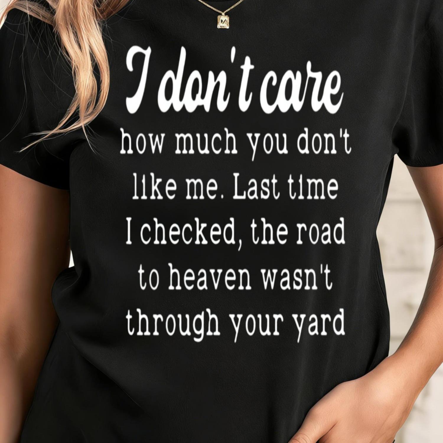 TEMU Pattern Printed Casual Daily Crew Neck Short Sleeve Fashion T-shirt | Women's Comfortable Top With "'t Care How Much You Don't . Last Time I