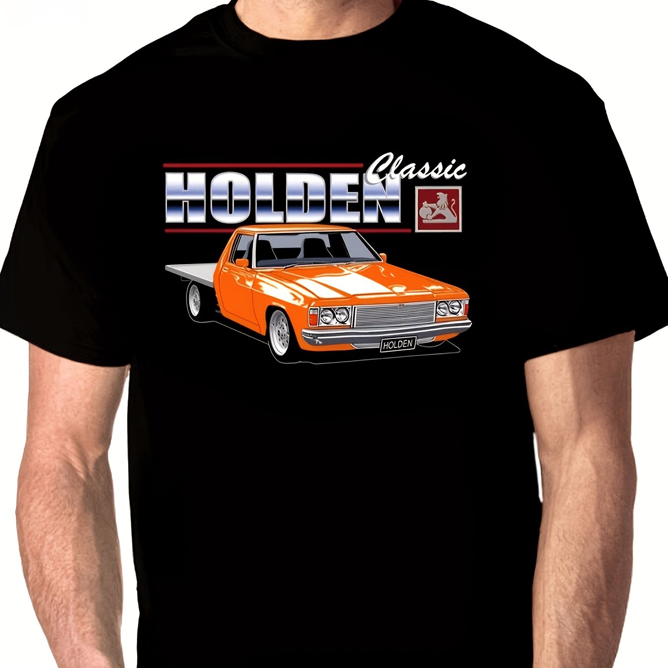 TEMU Men S Tee Showcasing A Vintage Classic Car Of Ton Flatbed Truck, With Fresh Sho Daily Casual Men's Short Sleeved Round Neck T-shirt, Sports