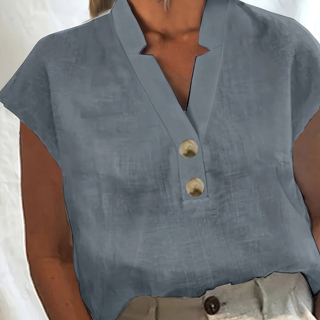 Loose Half-open V-neck Pullover