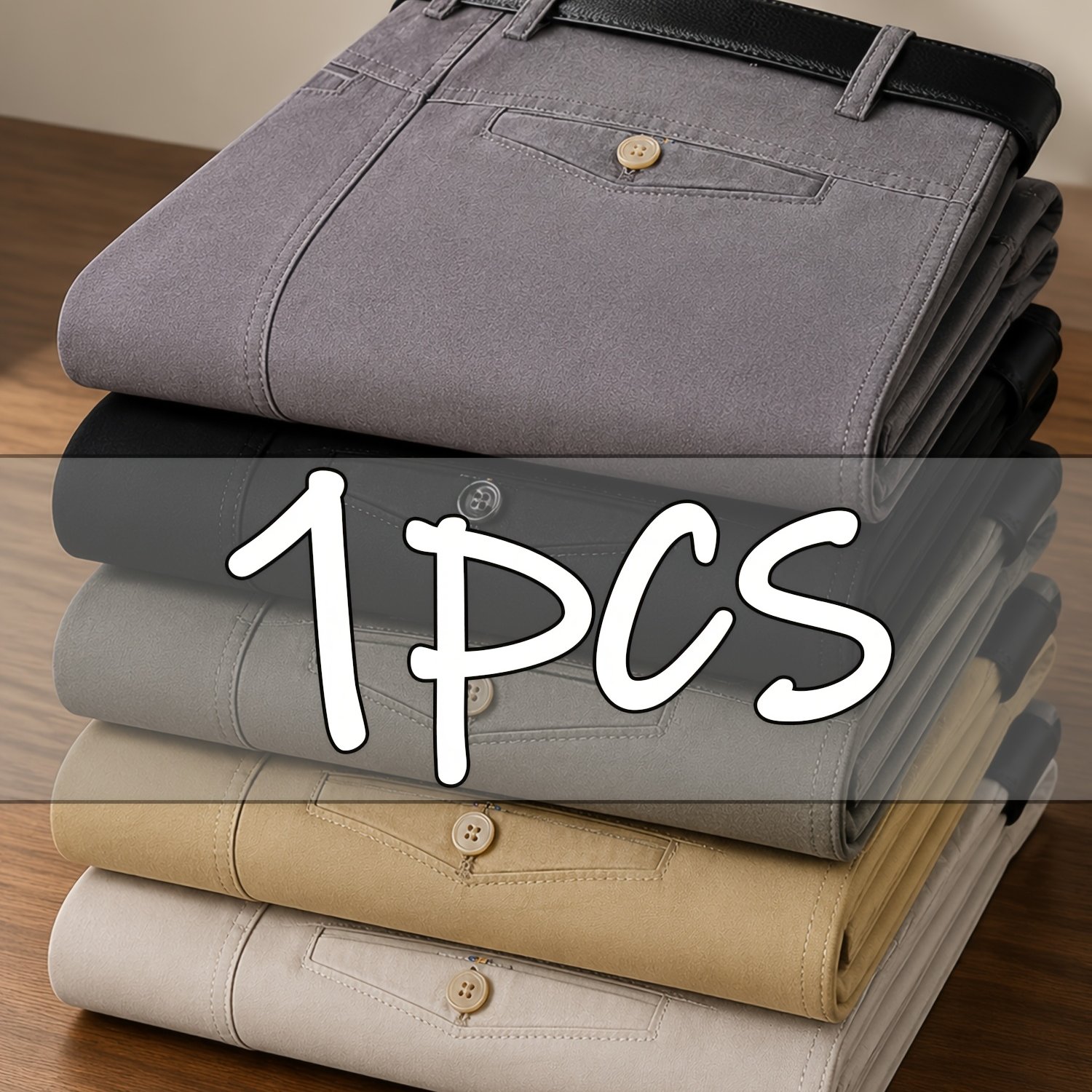 Image of 5 Colors | 1-pc Men' Pure Pants Soft Wrinkle-resistant & Wear-resistant, Machine Washable Great For Business , Outdoor Fishing, Camping, And Lounge Wear