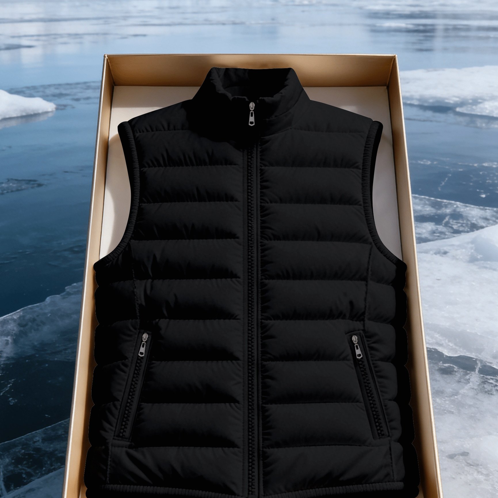 TEMU Men's Outdoor Sports And Leisure Vest Jacket - Windproof, Comfortable And Warm Small Stand Up Collar Jacket, Zipper Pocket Sleeveless Design,