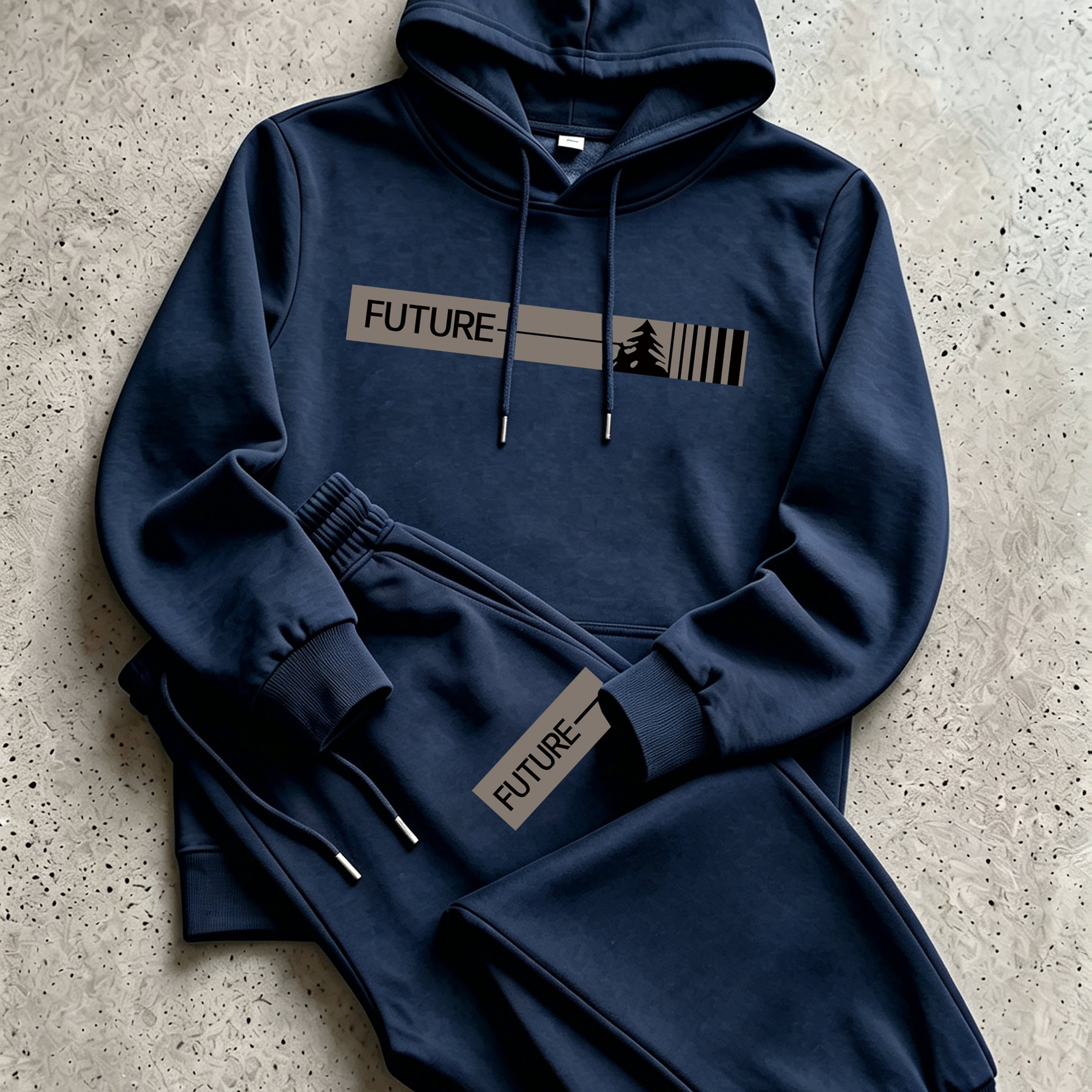 TEMU Men's 2pcs Set, Casual Crew Neck Long Sleeve Hooded Sweatshirt And Sweatpants Suit, Suitable For Winter And Autumn, Sportswear Suit, Sweater