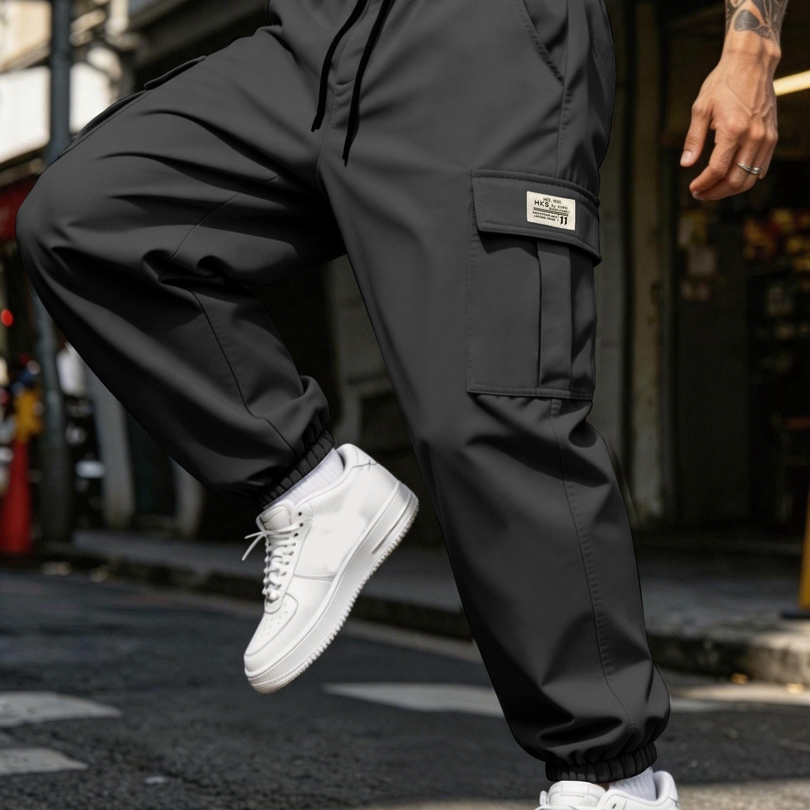 TEMU Pantaloni Cargo da , Tessuto Non Elasticizzato, Lavabili in Lavatrice, Design Multitasche, Vita Regolabile con Coulisse, Pantaloni Casual da ,