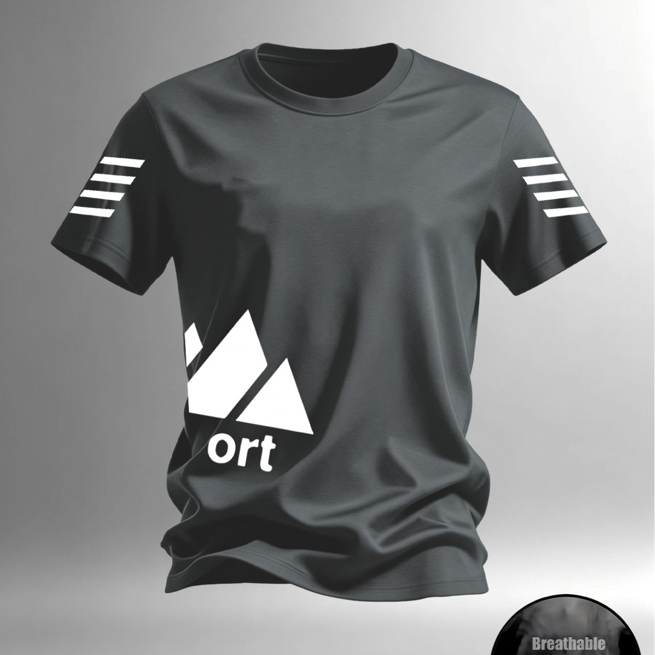 TEMU 2026 Men's Summer Geometric Triangle Side Print Short Sleeve T-shirt, Super , Casual Versatile Style, Summer Outing Easy To Create Look