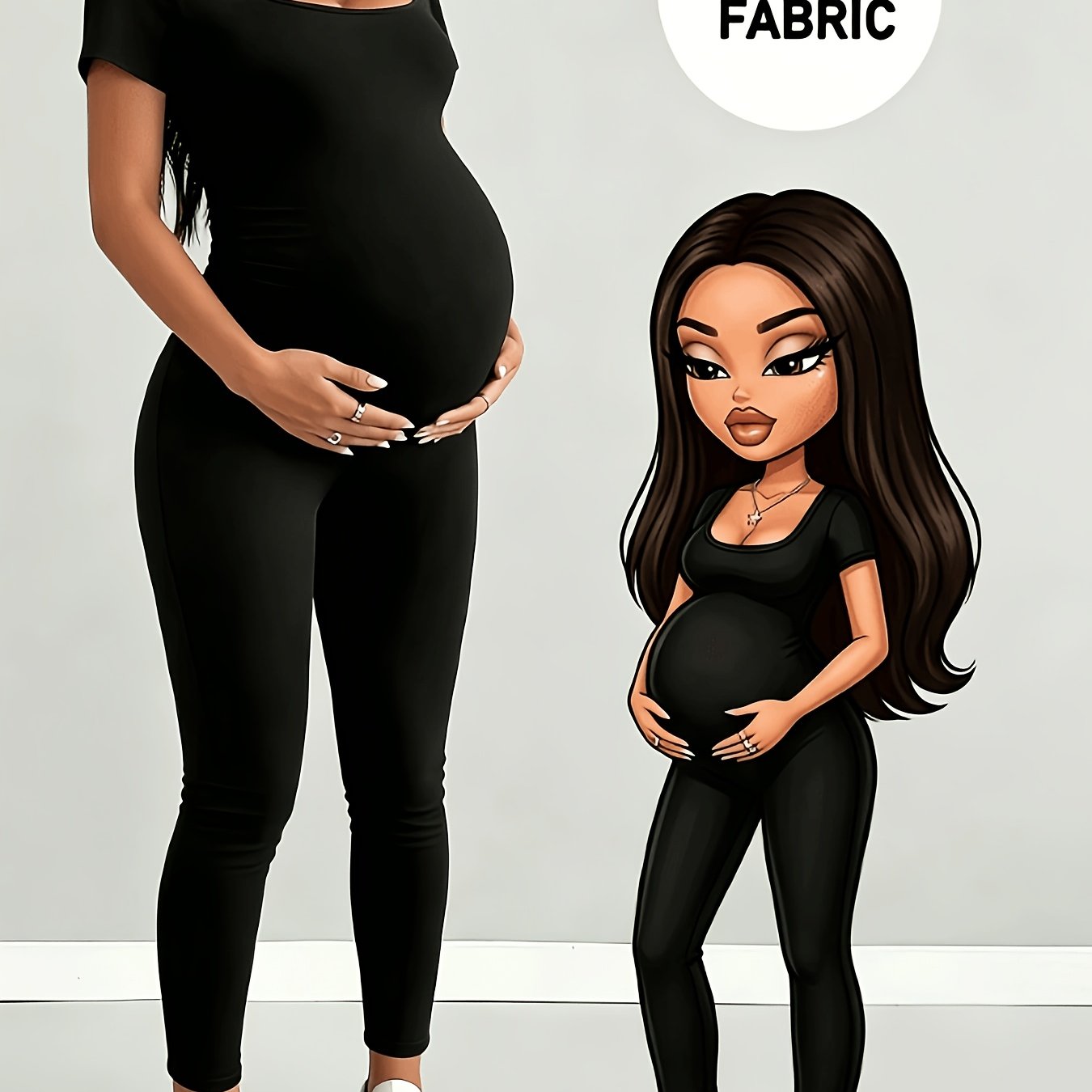 TEMU Body de grossesse noir col en U à manches courtes, soutien lombaire haute élasticité, choix idéal pour enceintes