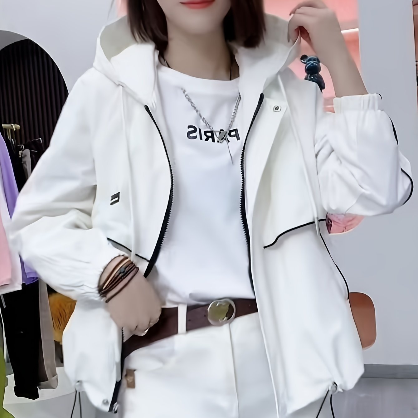 TEMU Fashion New Jacket Spring Autumn Windbreaker 2025 Top Casual Short Loose Fit Petite Workwear Jacket